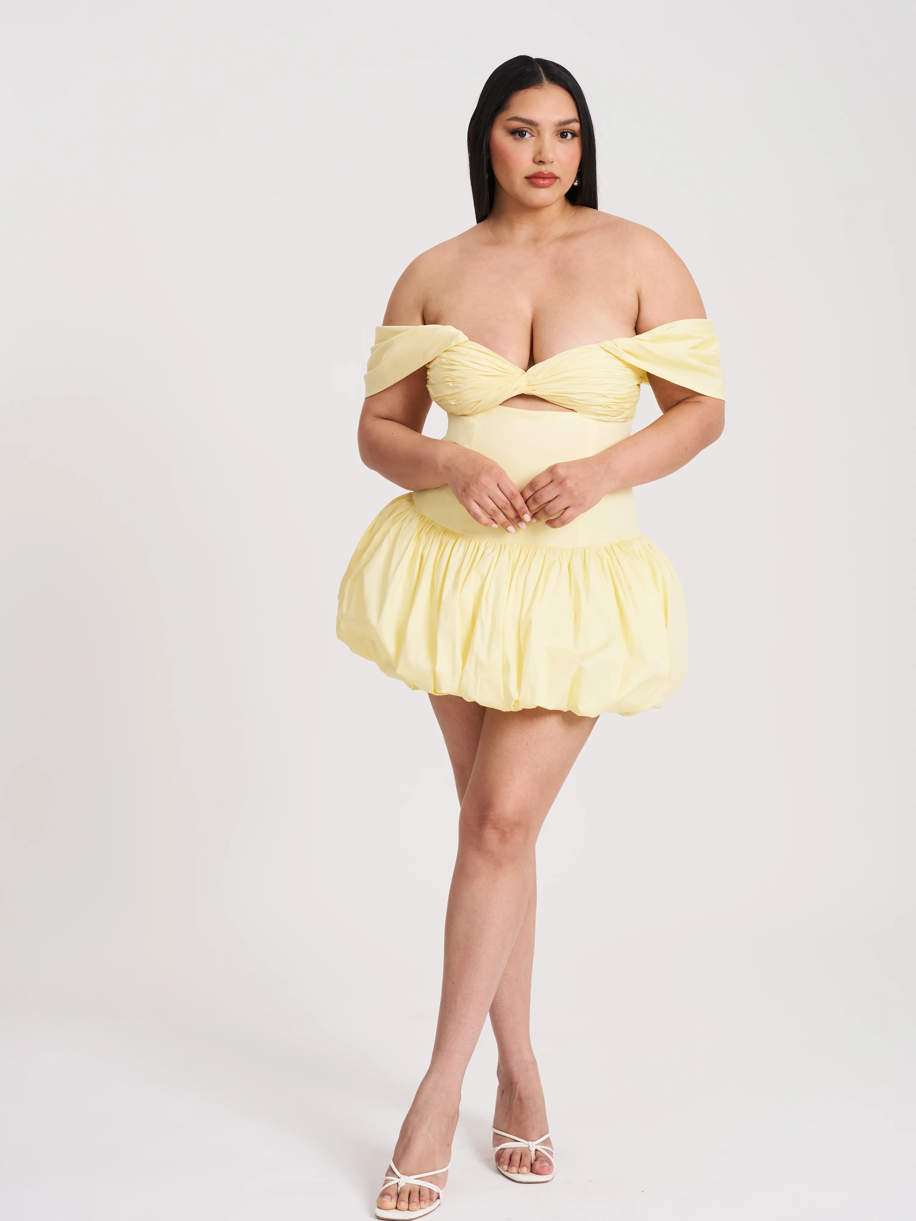Umika Butter Yellow Bubble Hem Mini Dress