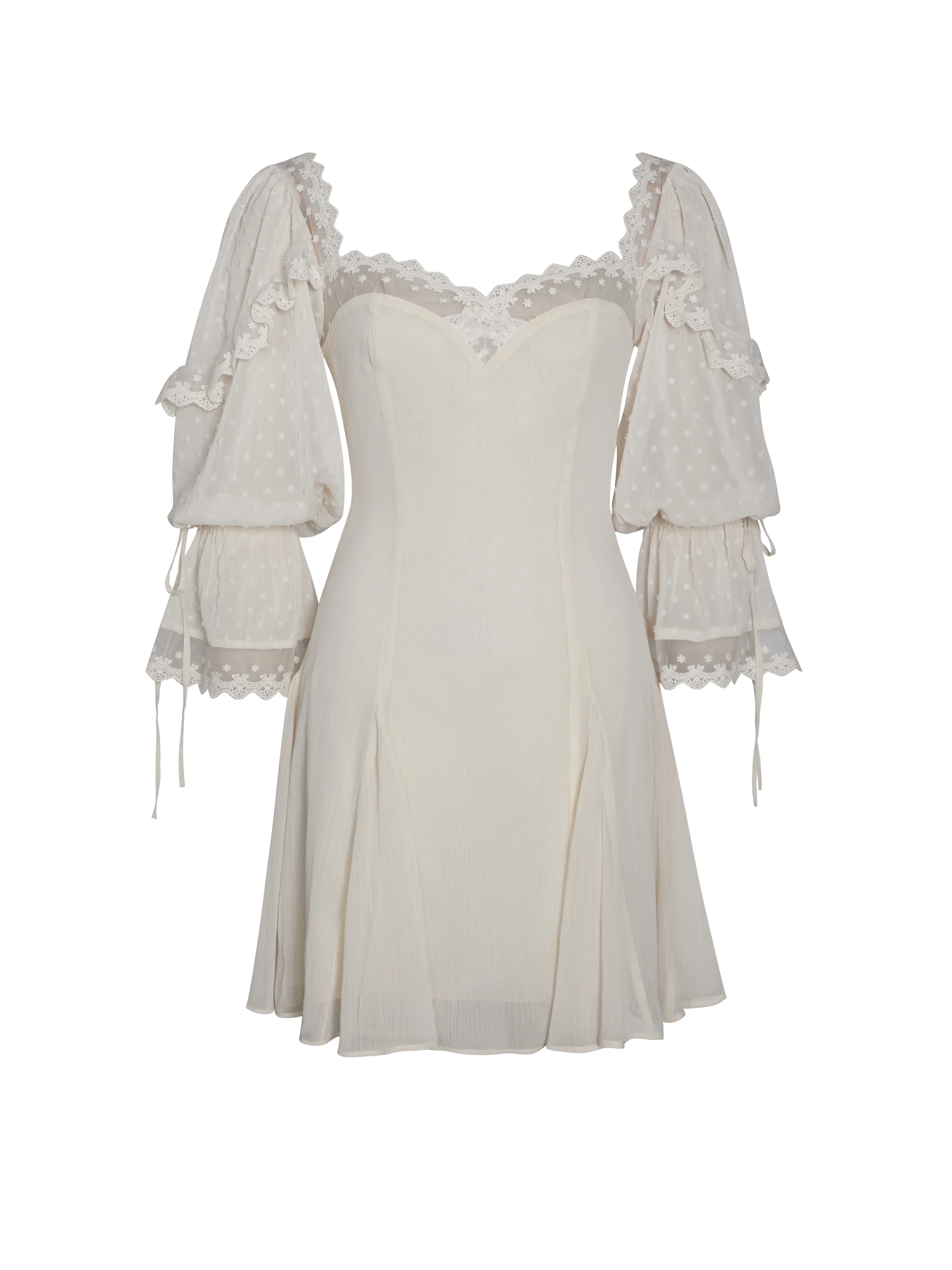 Zakira Lace Trim Half Sleeve Mini Dress