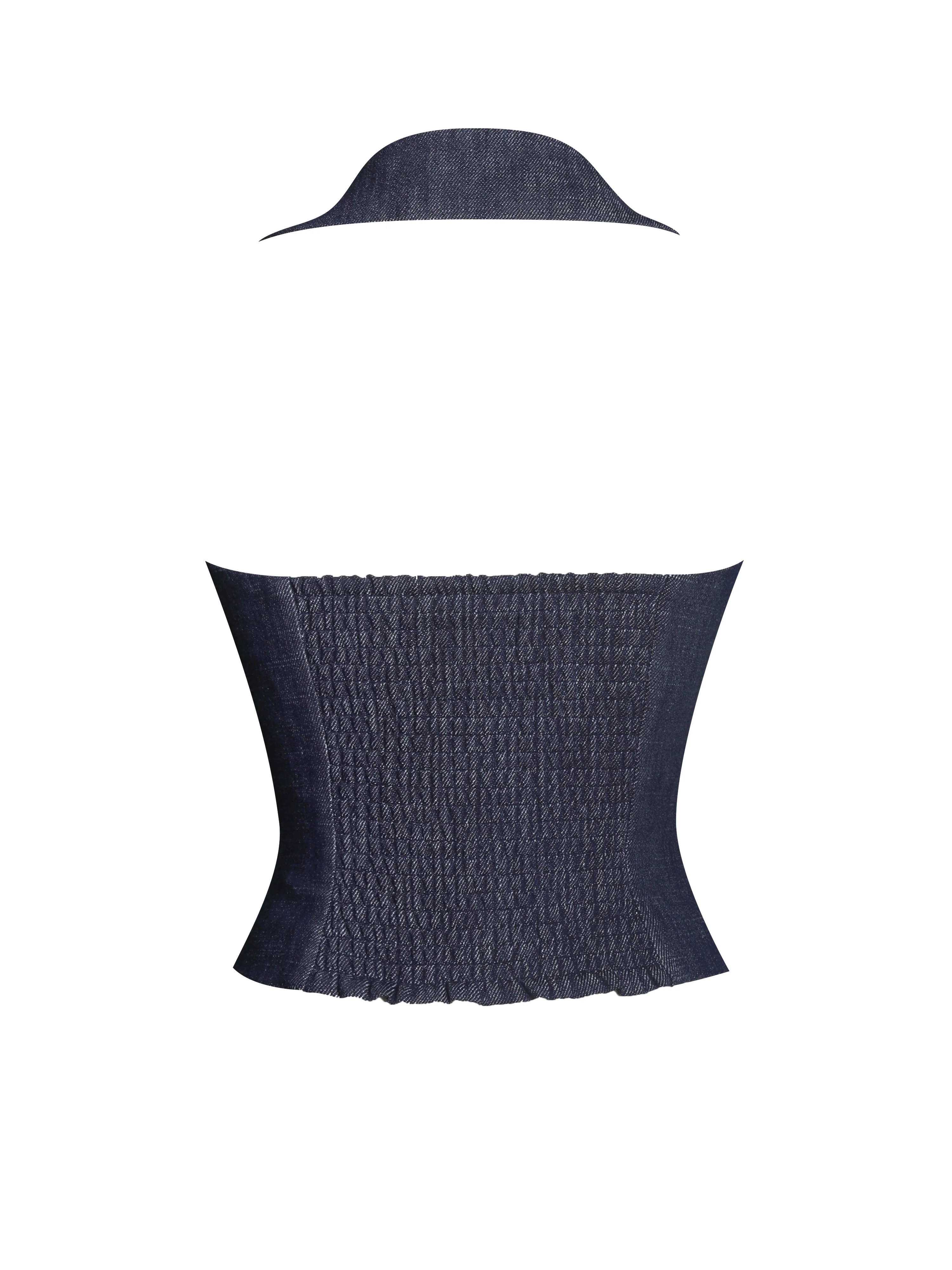 Rafaella Ruched Back Cotton Denim Suit Vest