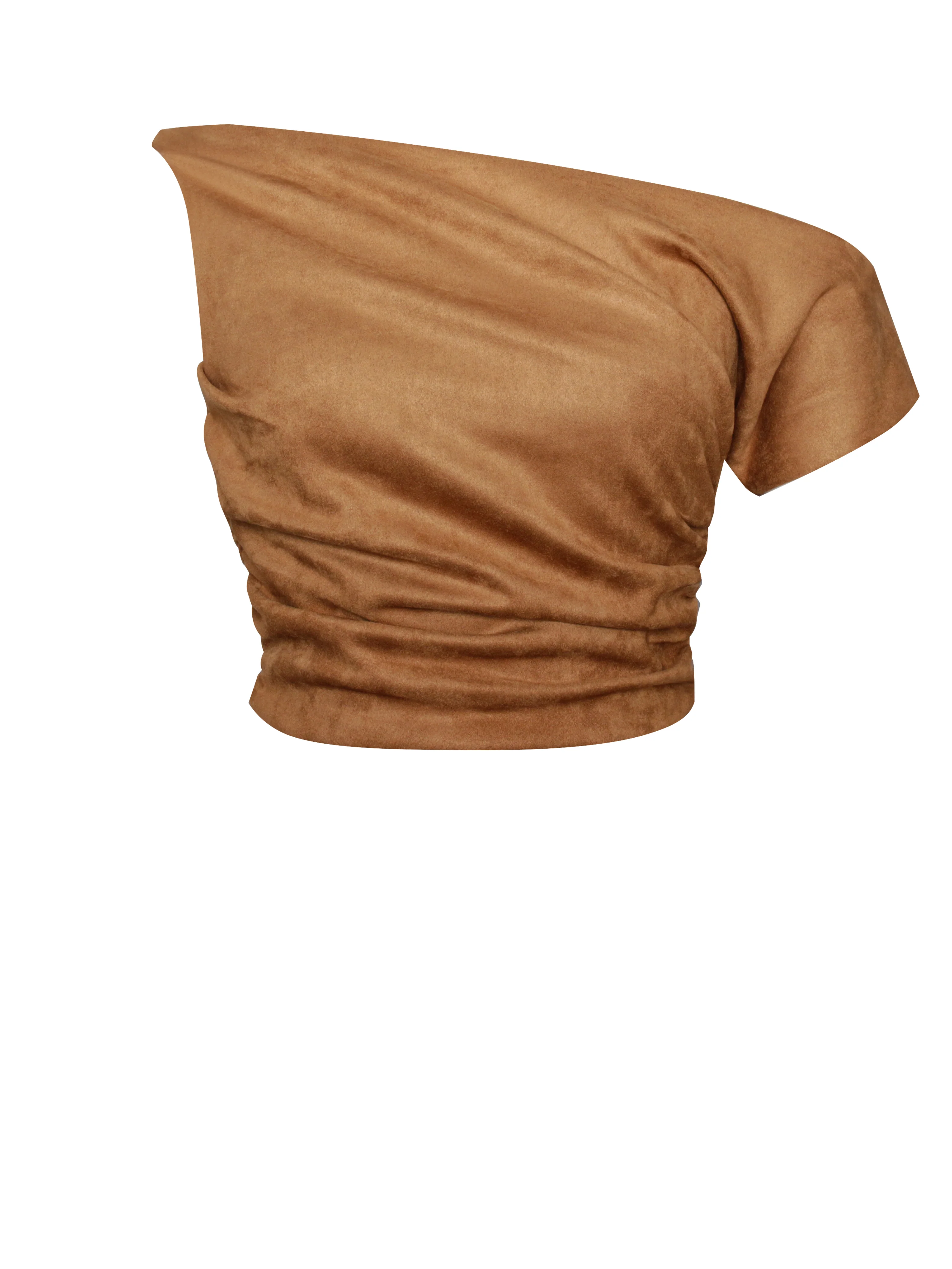 Yara Brown Suede Slash Neck Tank Top