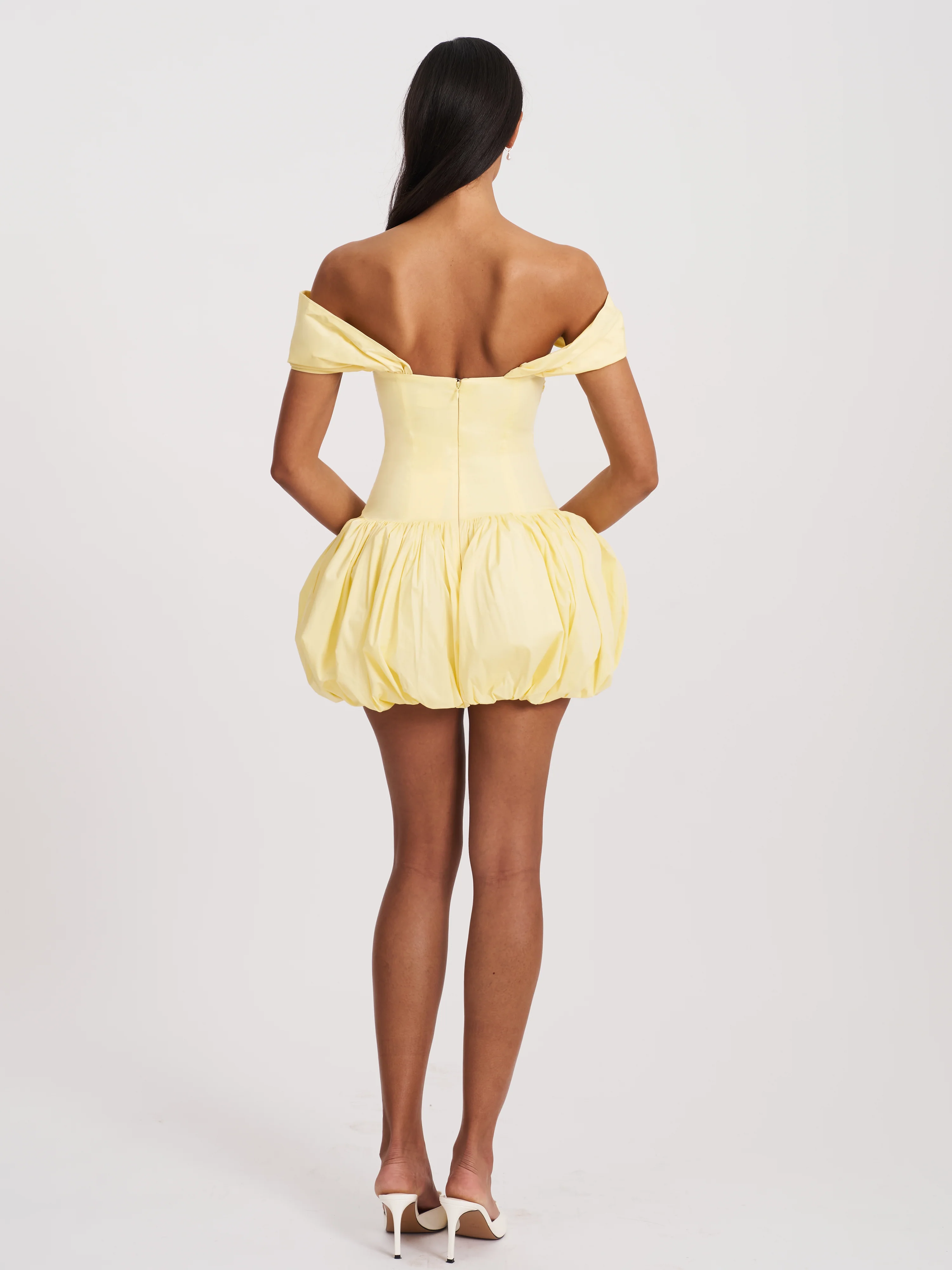 Umika Butter Yellow Bubble Hem Mini Dress