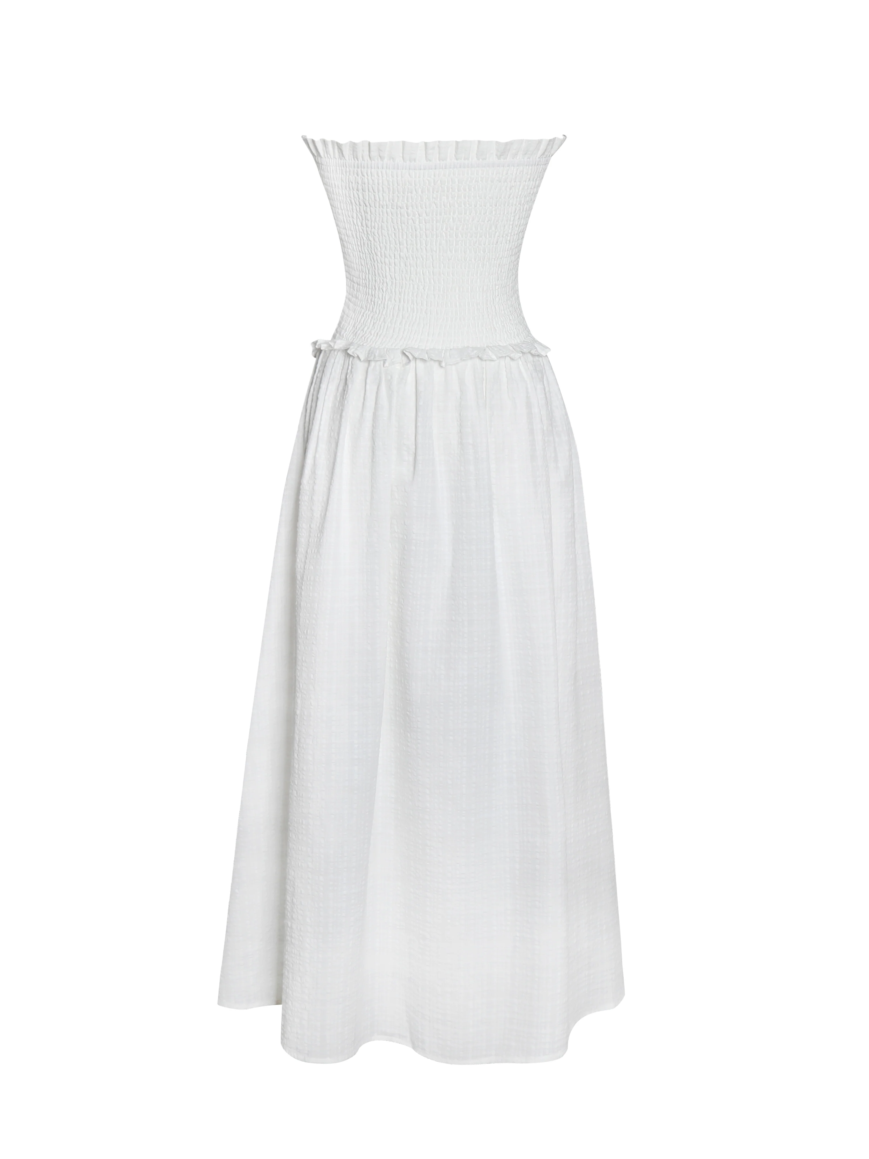 Quadiya Smock Top Strapless Drop Waist Midi Dress