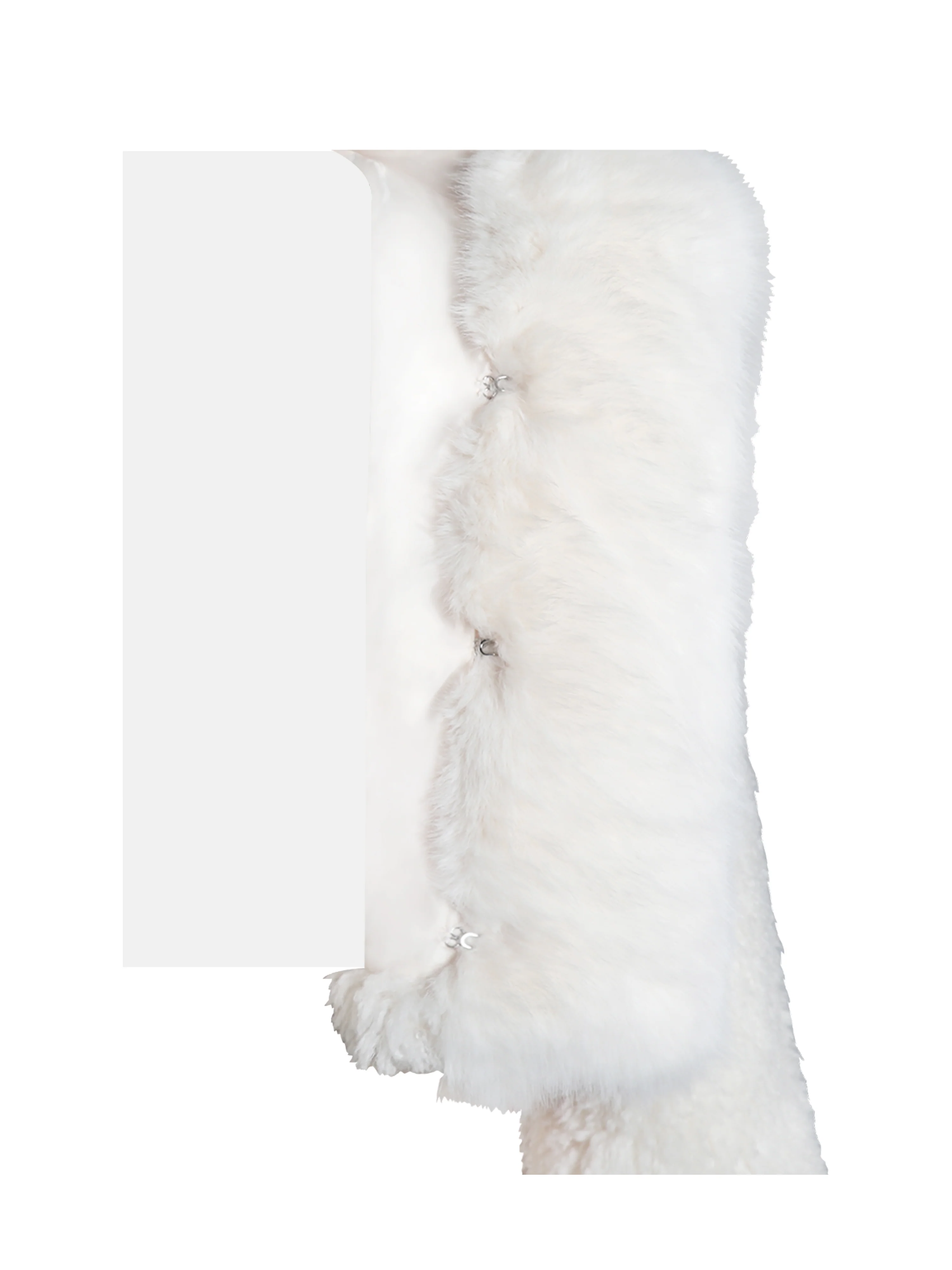 Kali White Cropped Vegan Fur Jacket With Hood