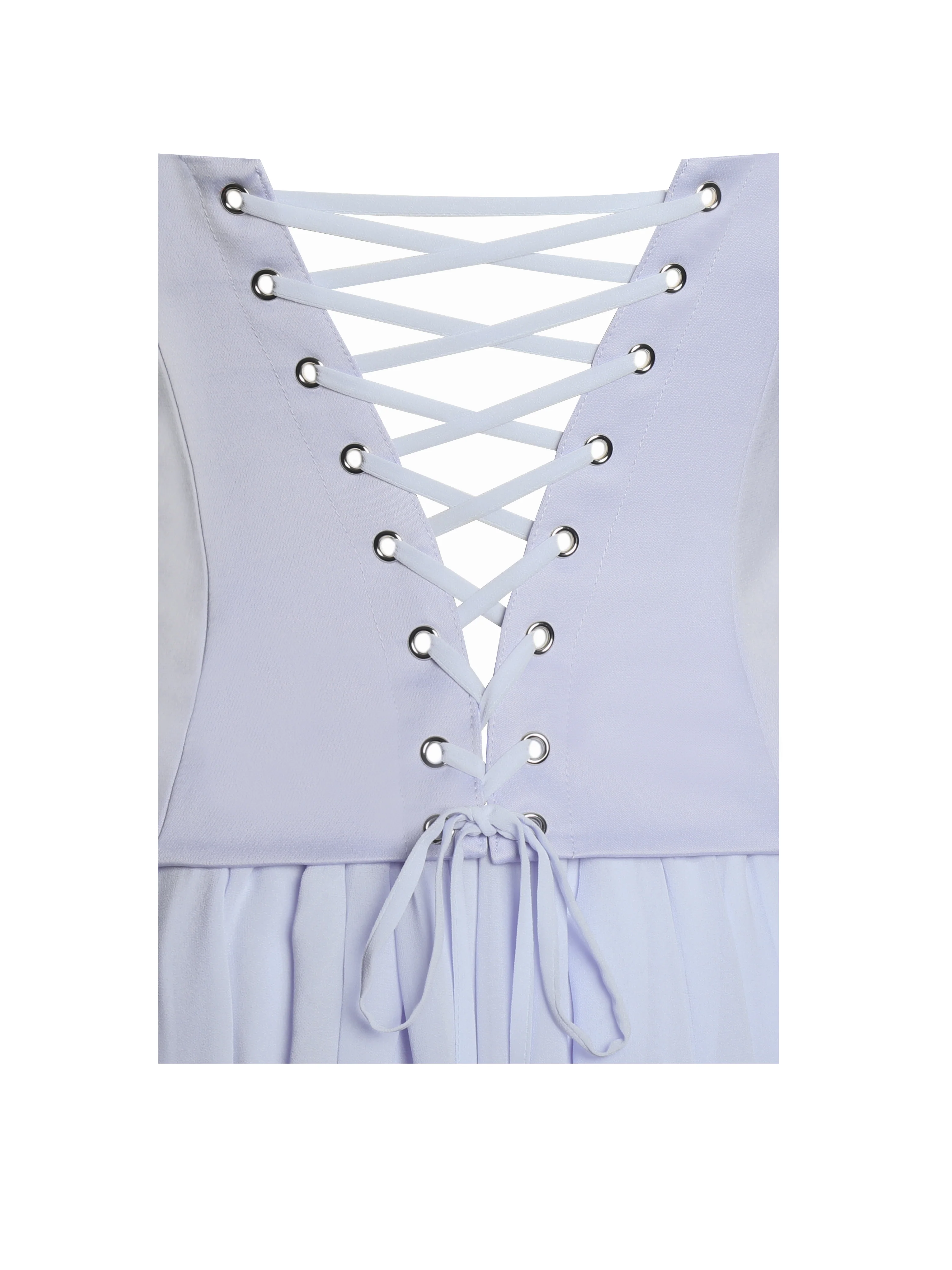 Valentina Baby Blue Boned Curve Edge Peplum Mini Dress