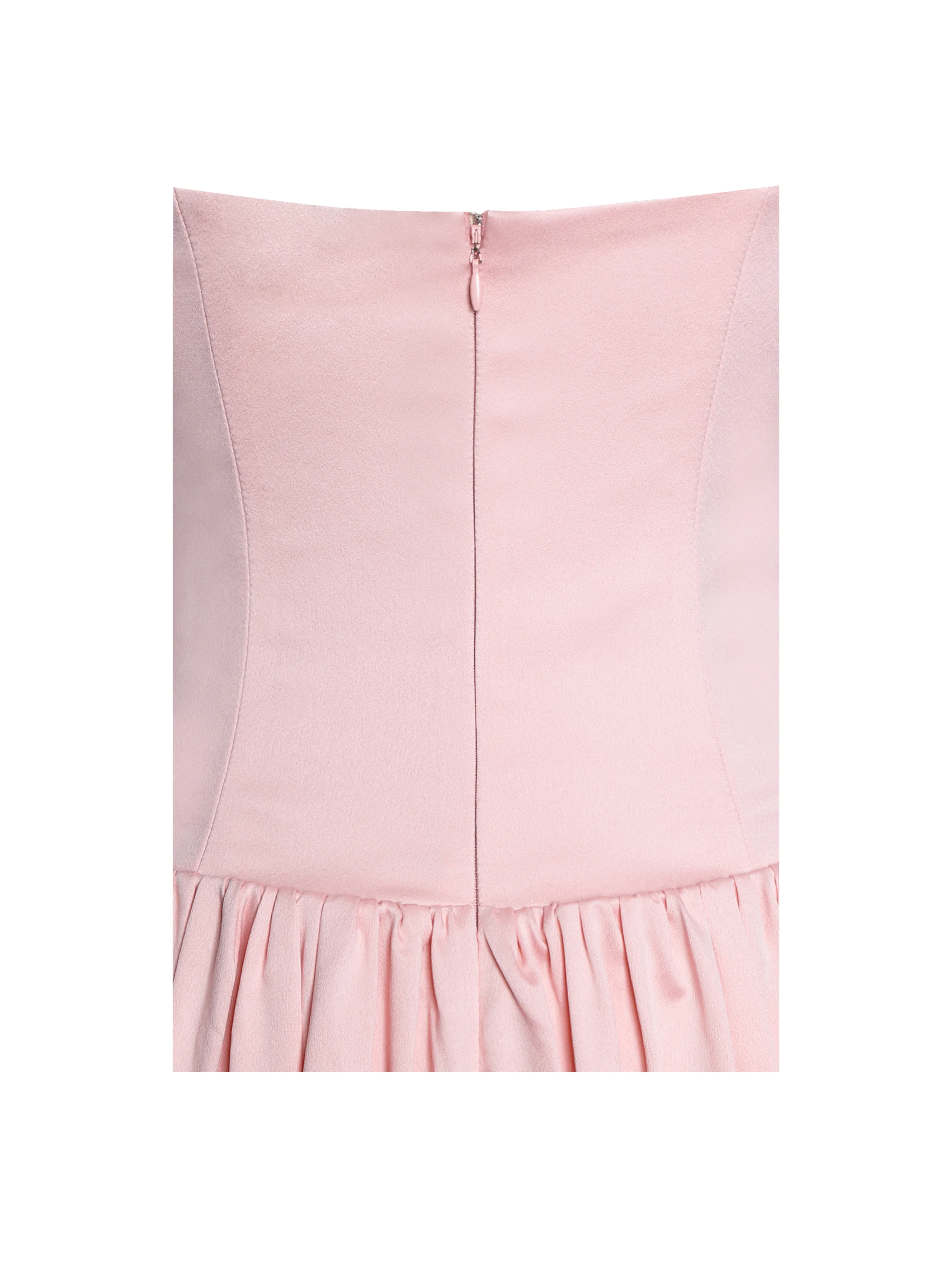 Najwa Baby Pink Ruched Breast Drop Waist Maxi Dress