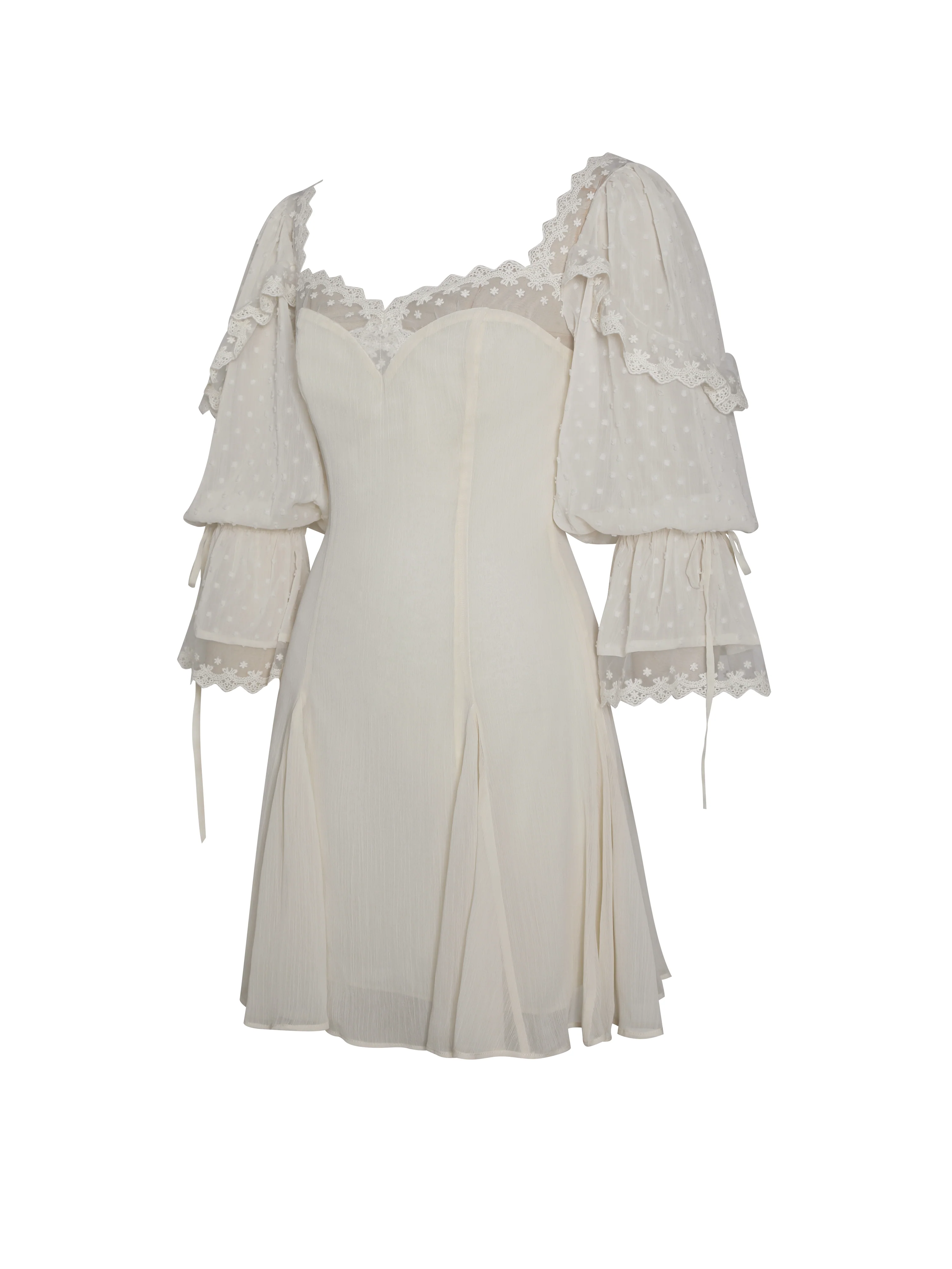 Zakira Lace Trim Half Sleeve Mini Dress