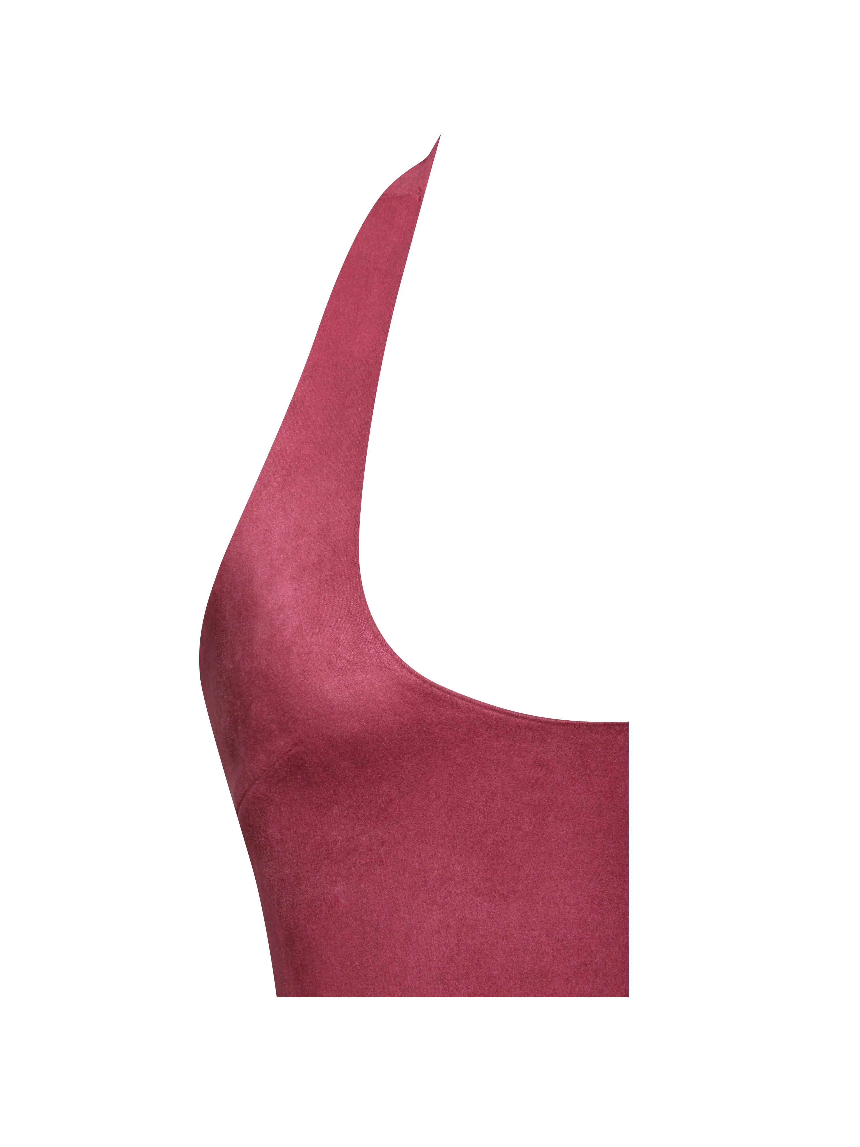 Hadara Burgundy Suede Halter Mini Full Dress