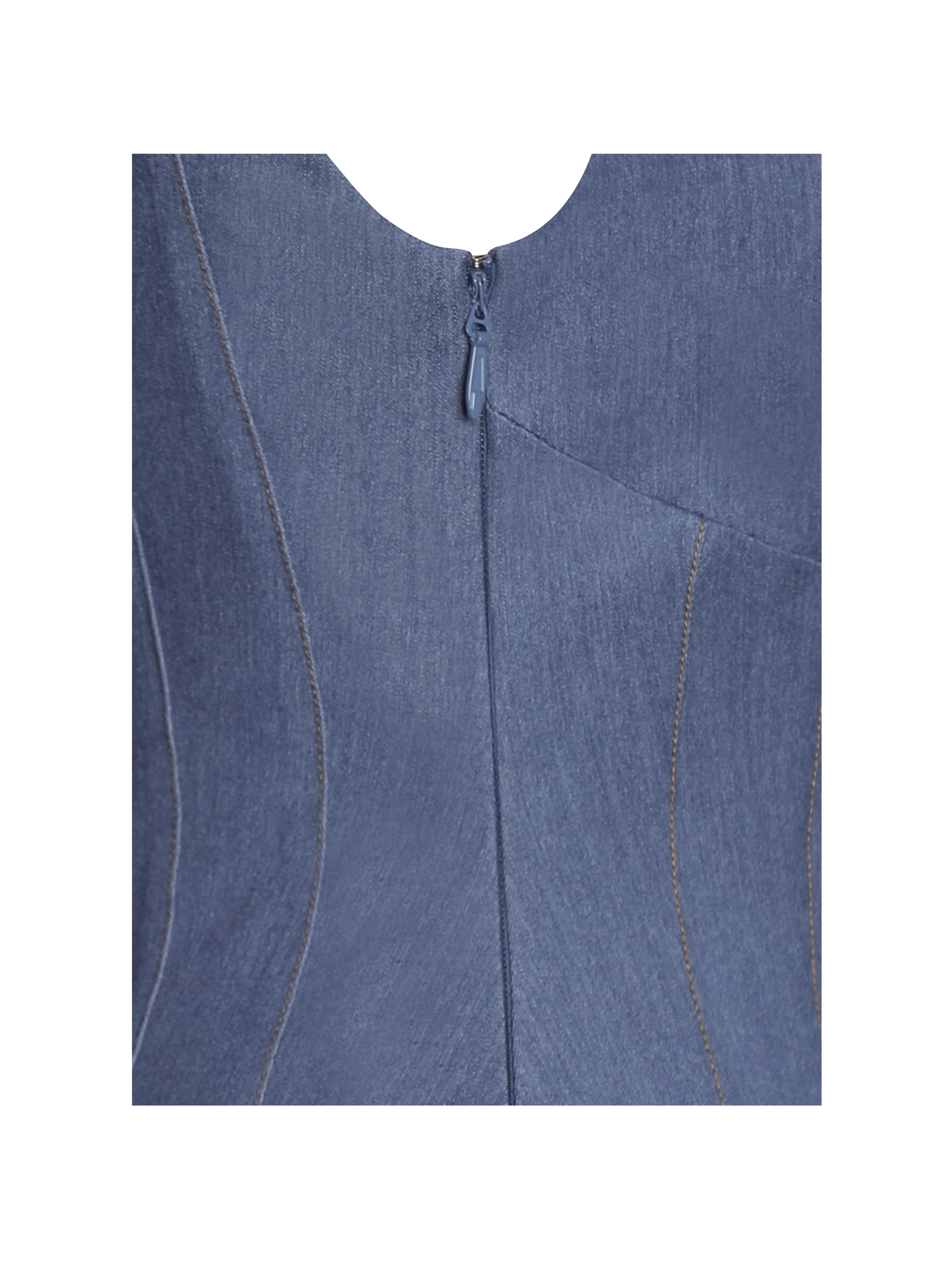 Sada Pleated Denim Mini Dress