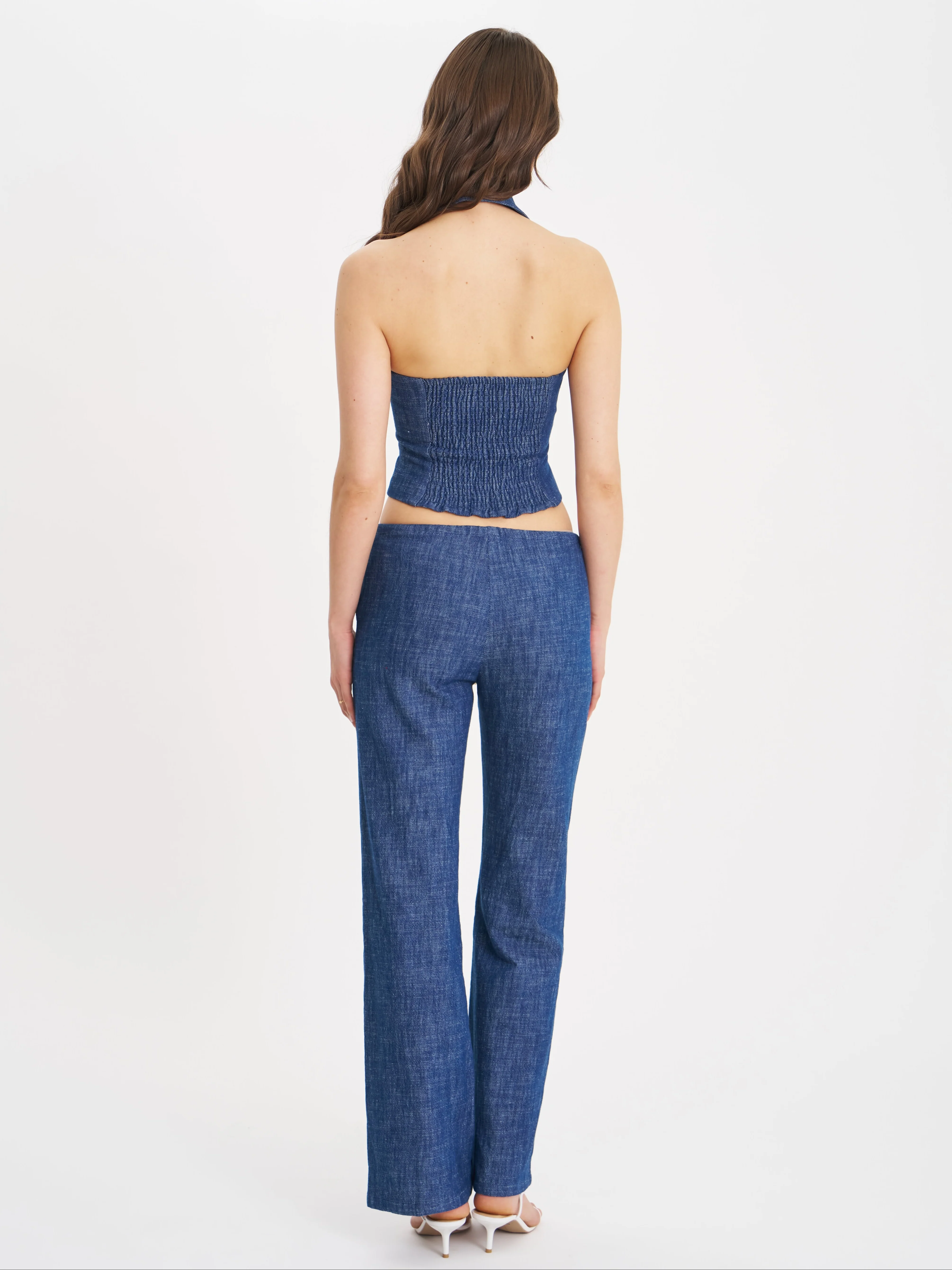 Raffaella Cotton Denim Straight Leg Pants