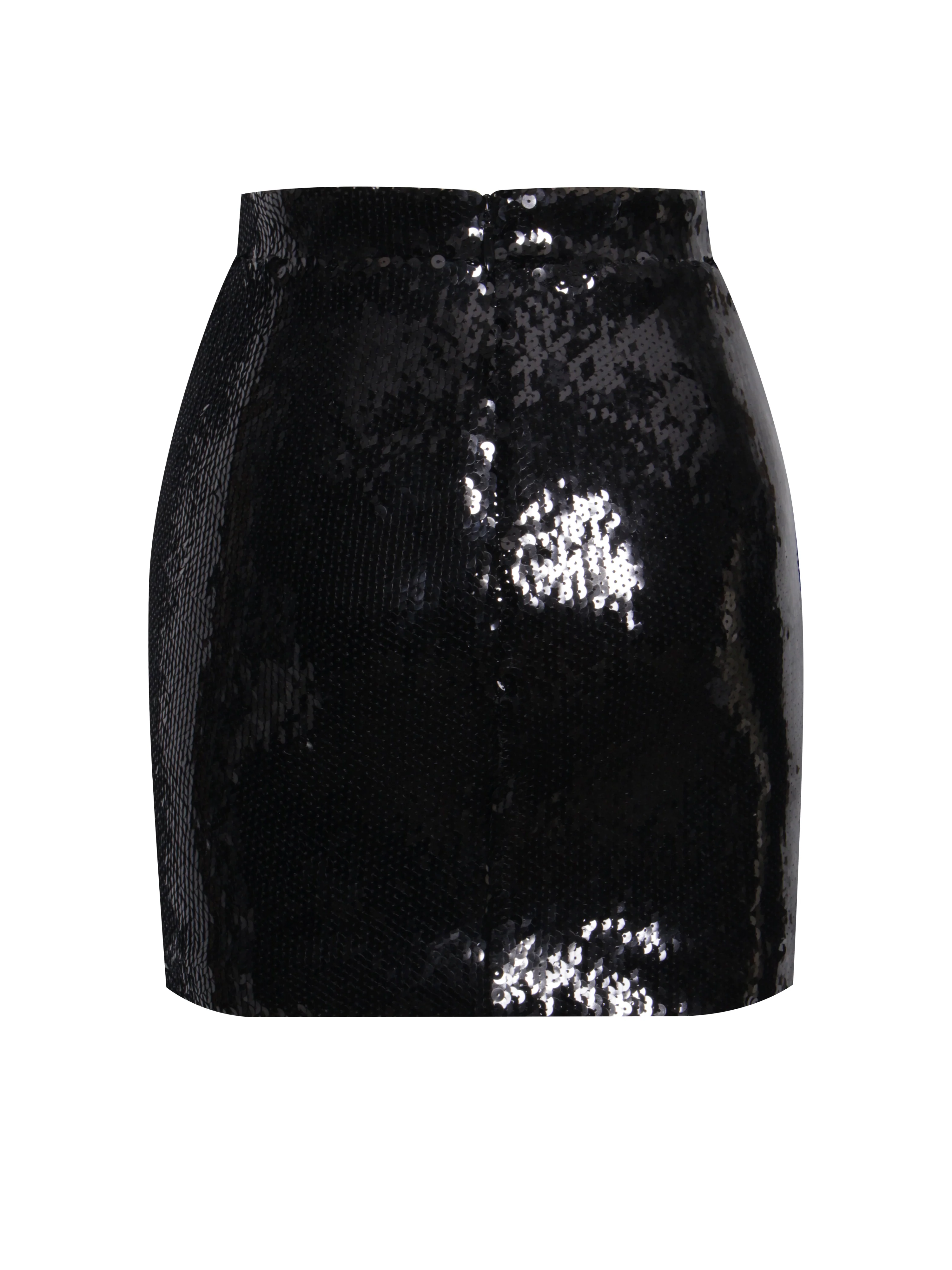 Tamira Black Sequin Mini Bodycon Skirt