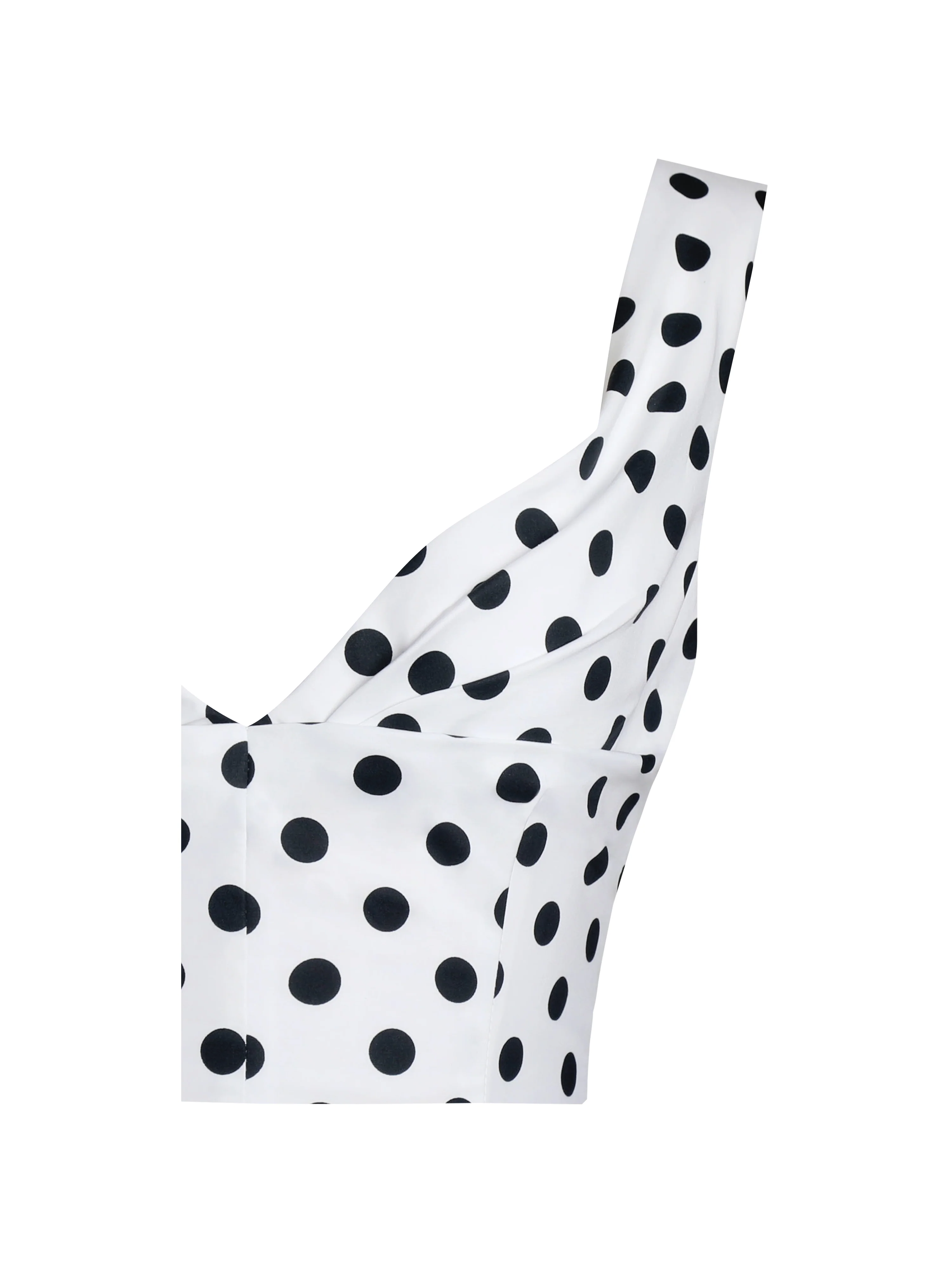 Rahma Polka Dot Drop Waist Midi Cotton Poplin Dress