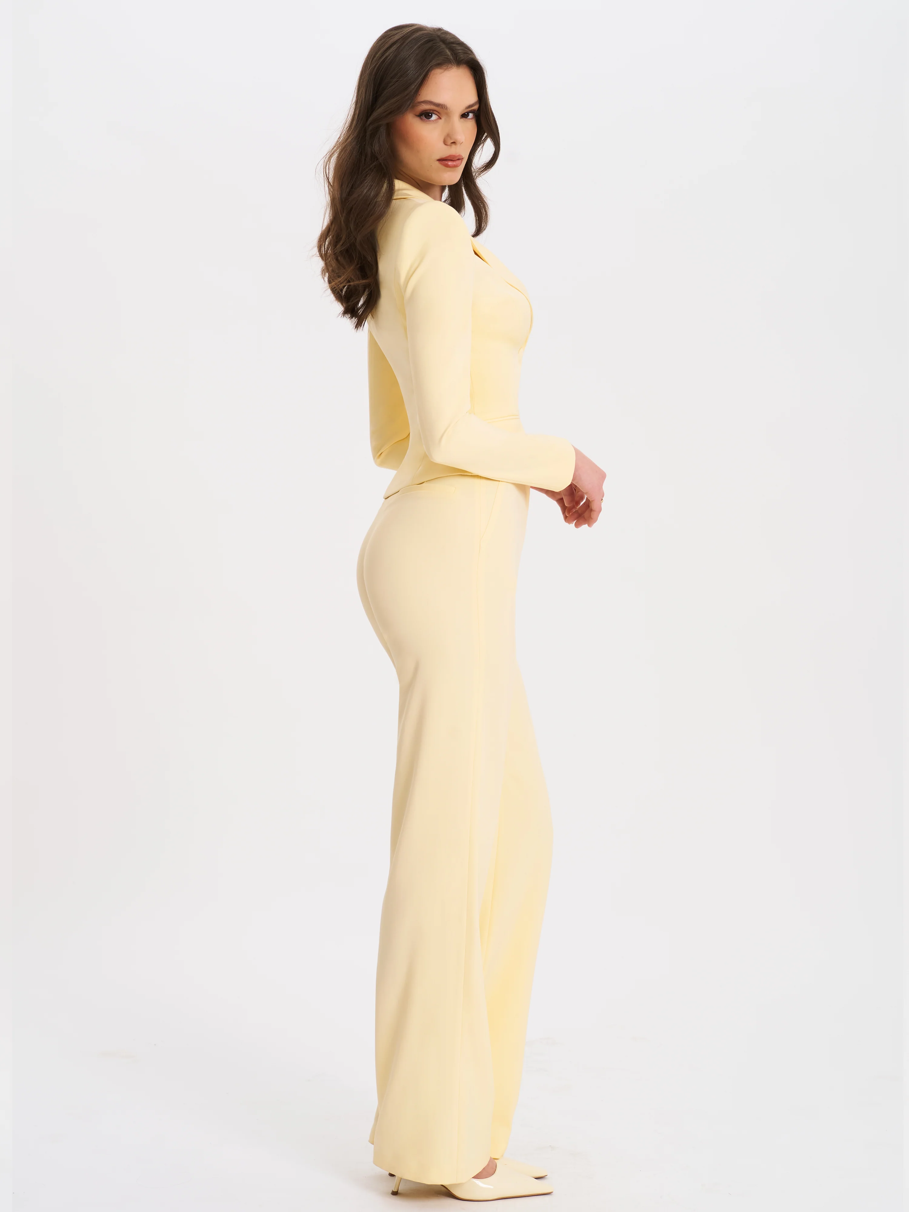Quinnie Butter Yellow Slim Suit Pants