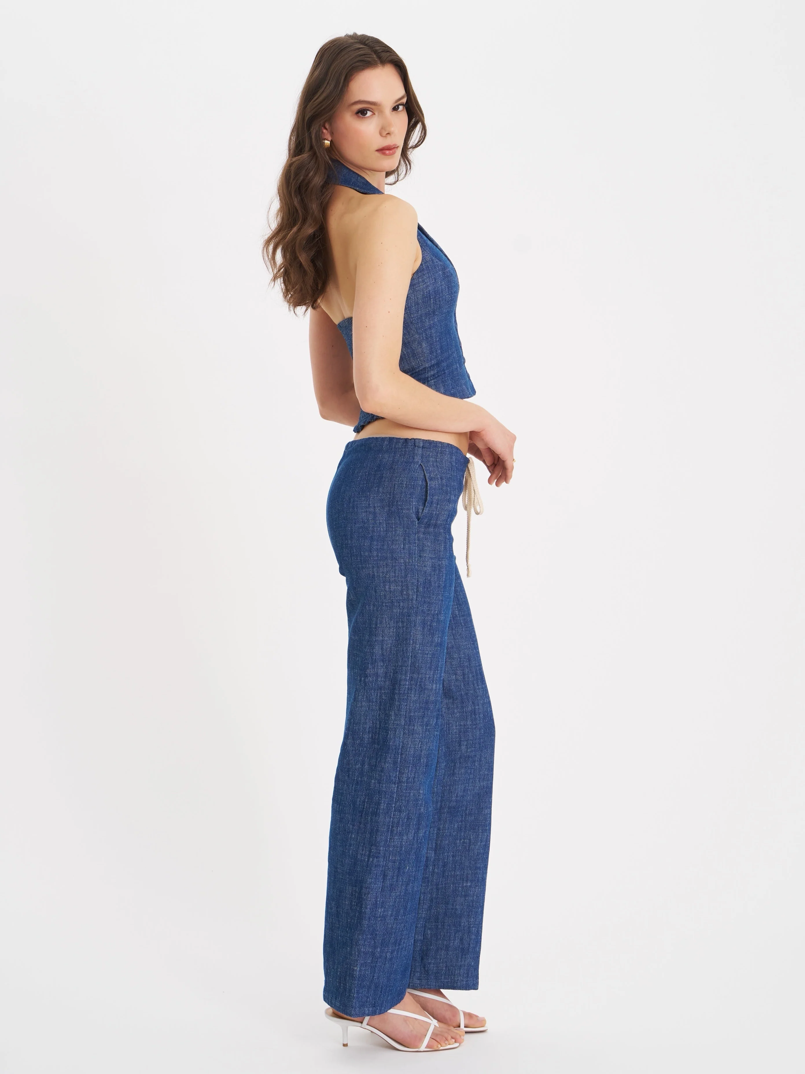 Raffaella Cotton Denim Straight Leg Pants