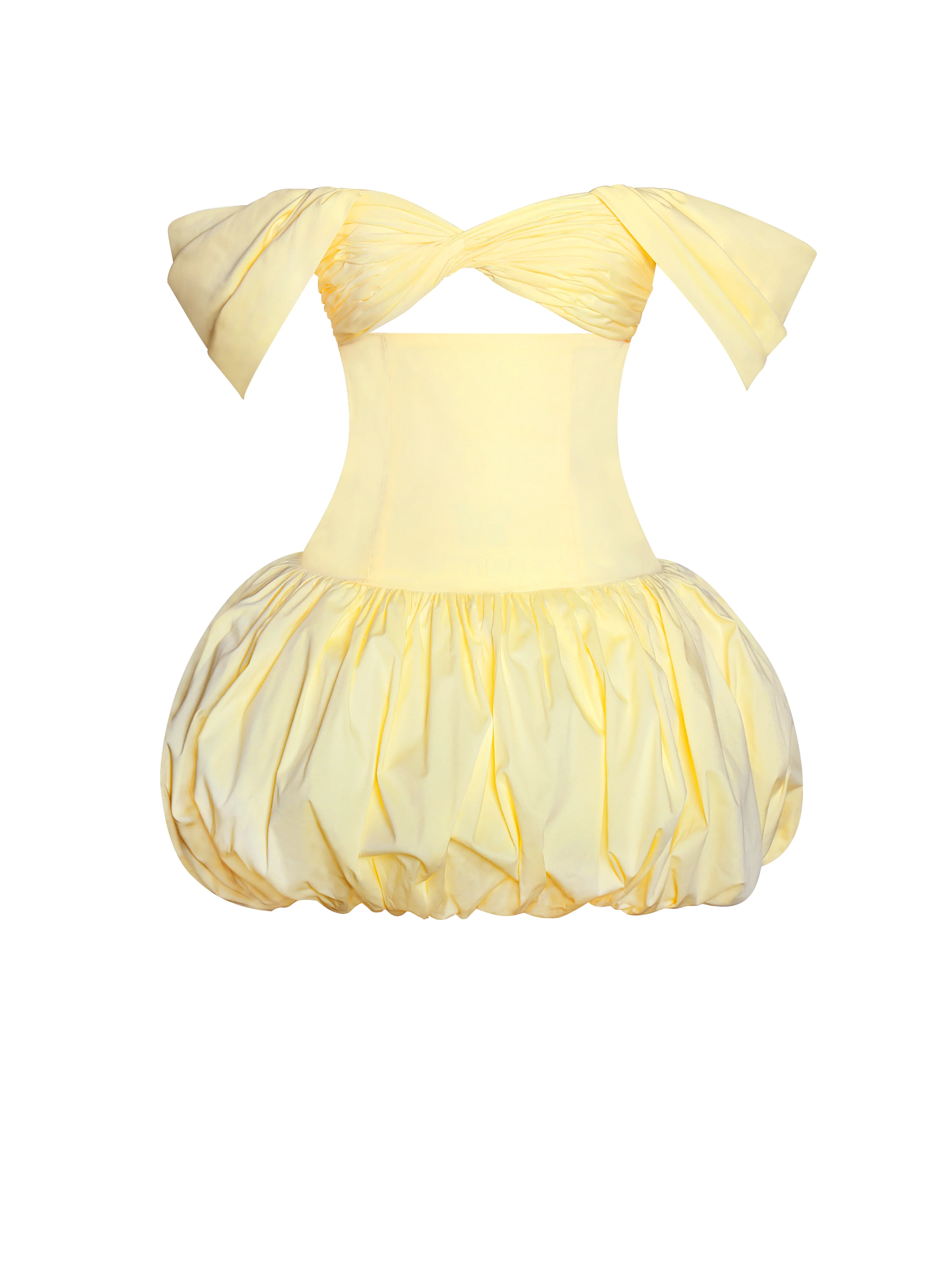 Umika Butter Yellow Bubble Hem Mini Dress