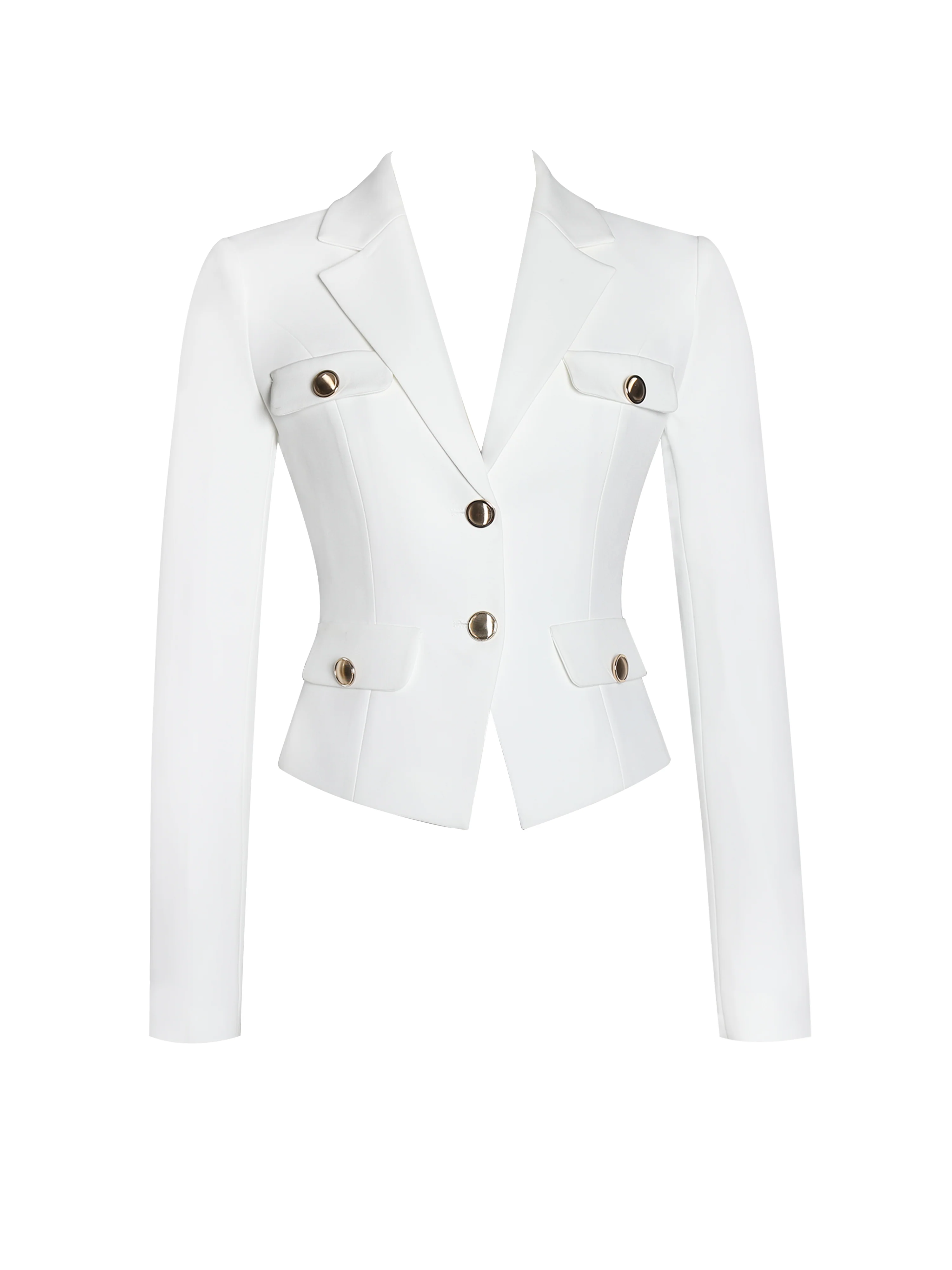 Oakley White Preppy Style Blazer Jacket