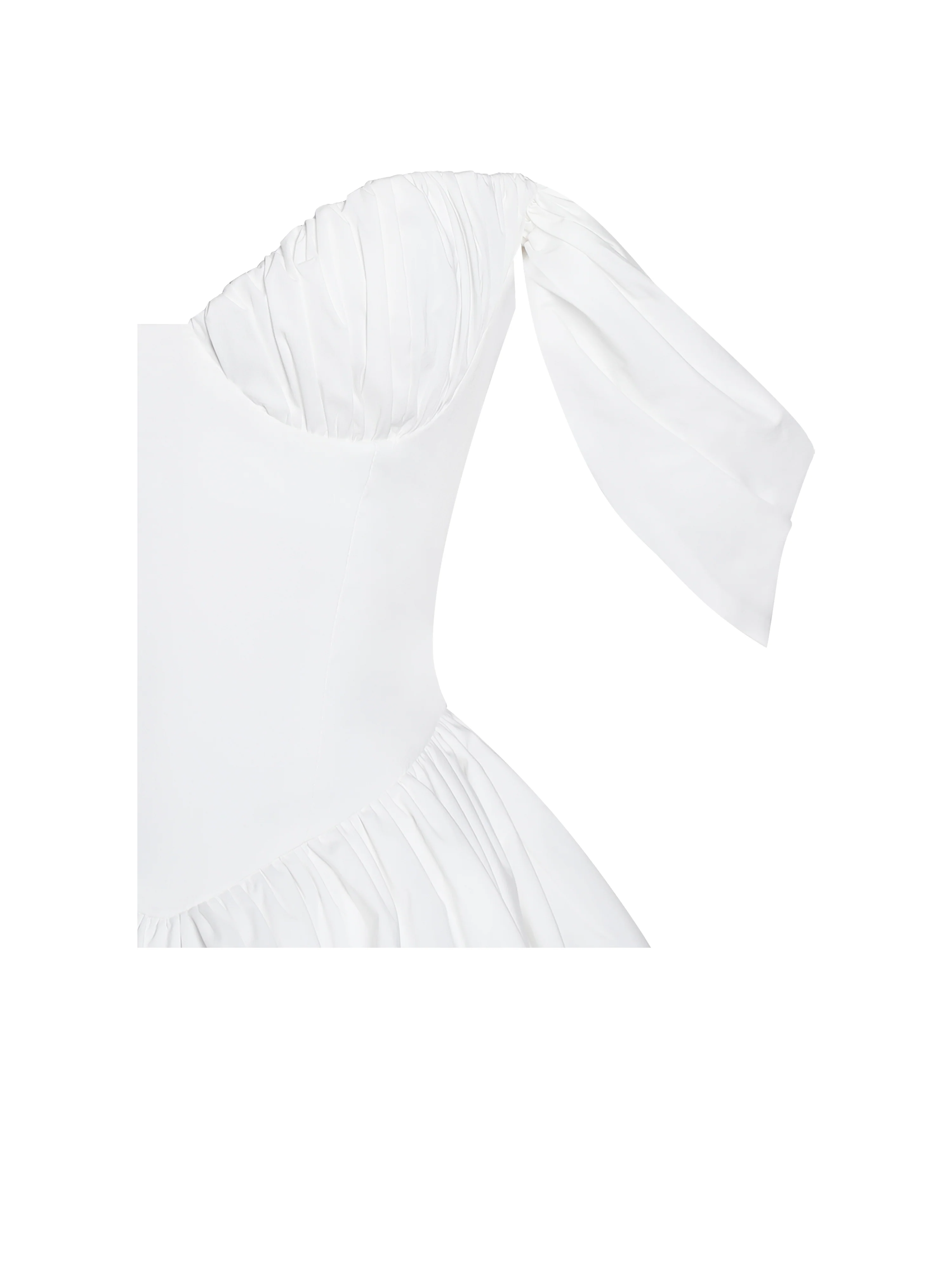 Qistina White Off-shoulder Bubble Hem Peplum Cotton Top