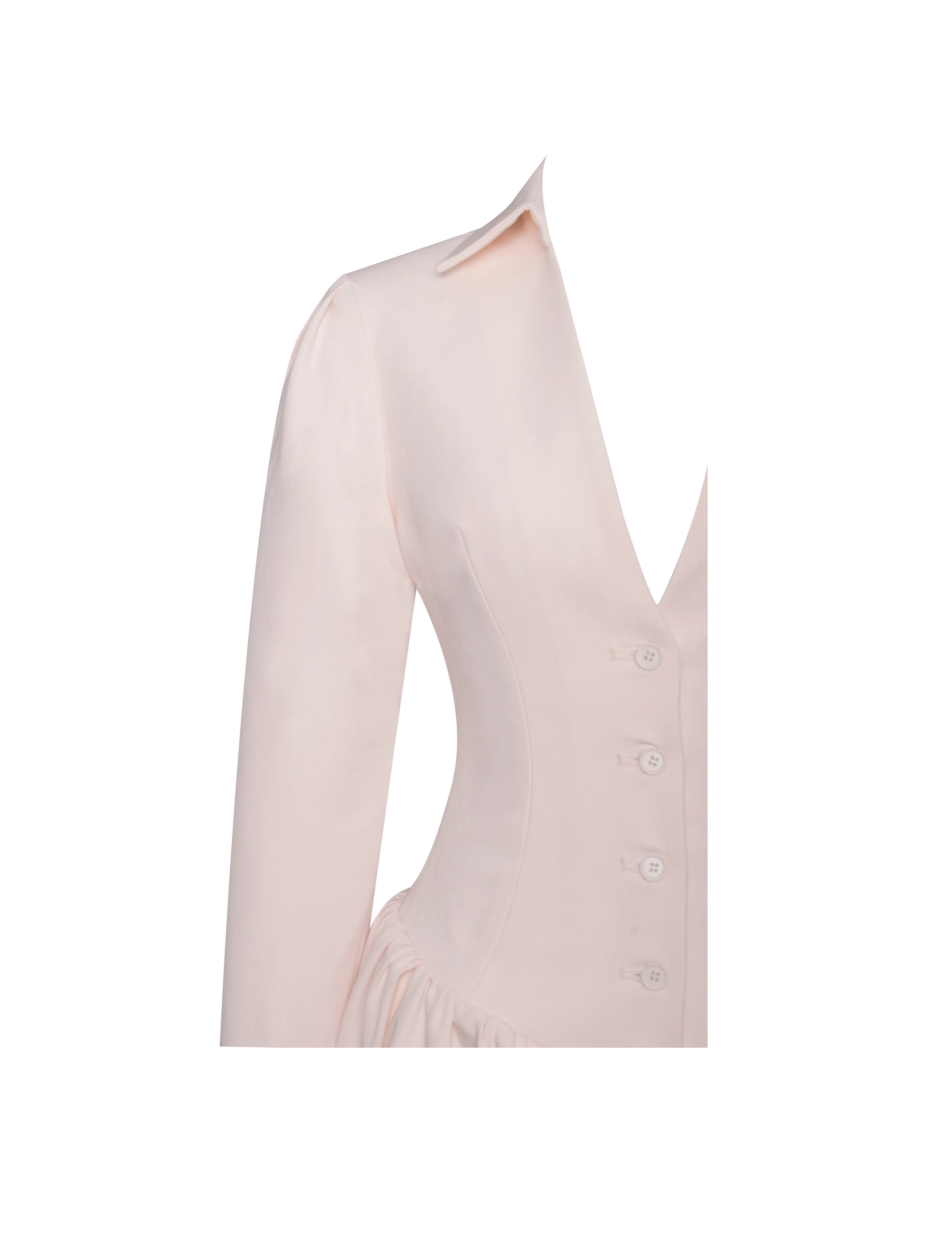 Xabrina Macaron Pink Long Sleeve Shirt Mini Dress