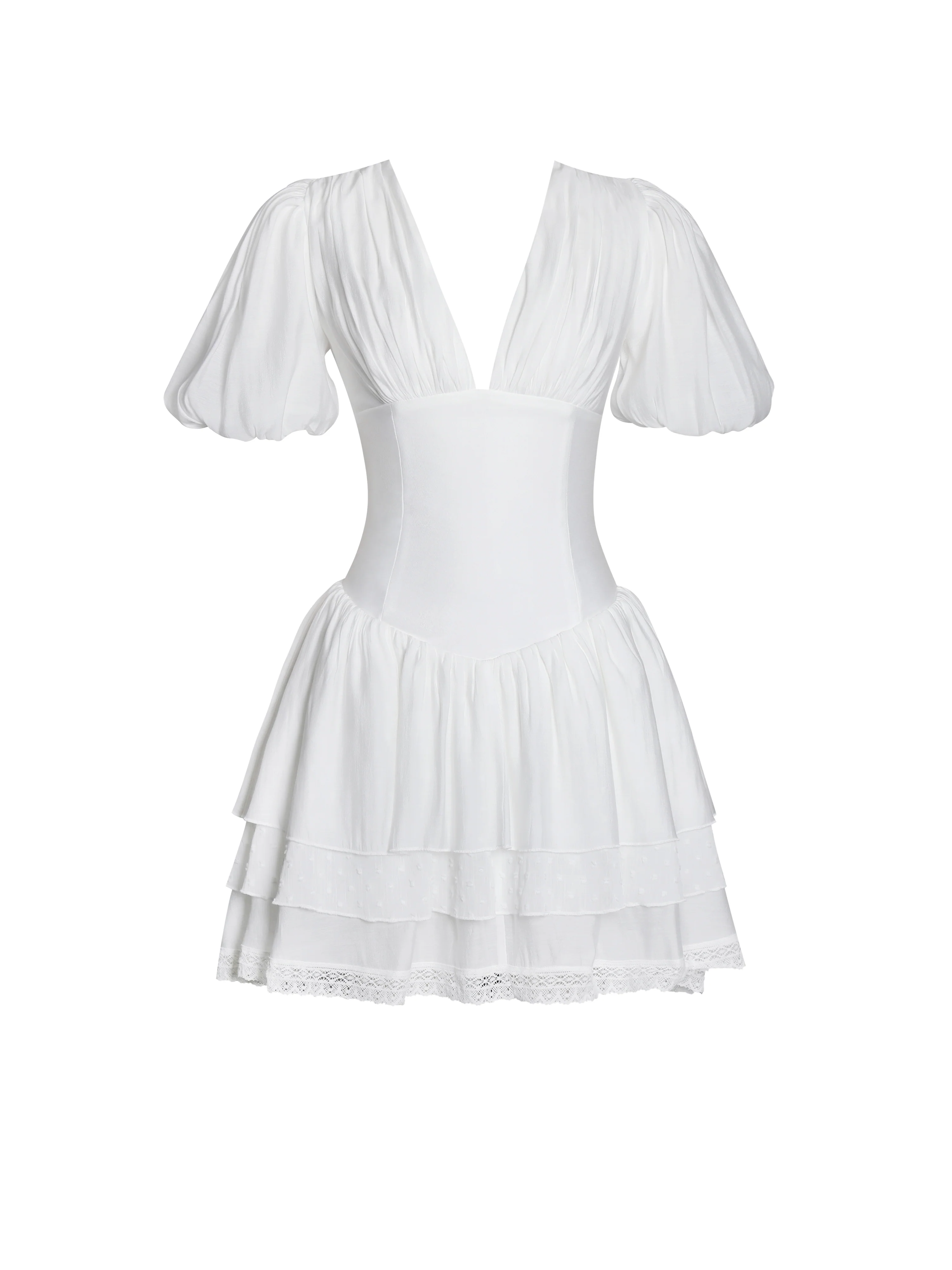 Caitlyn Bubble Sleeve Layered Mini Corset Dress