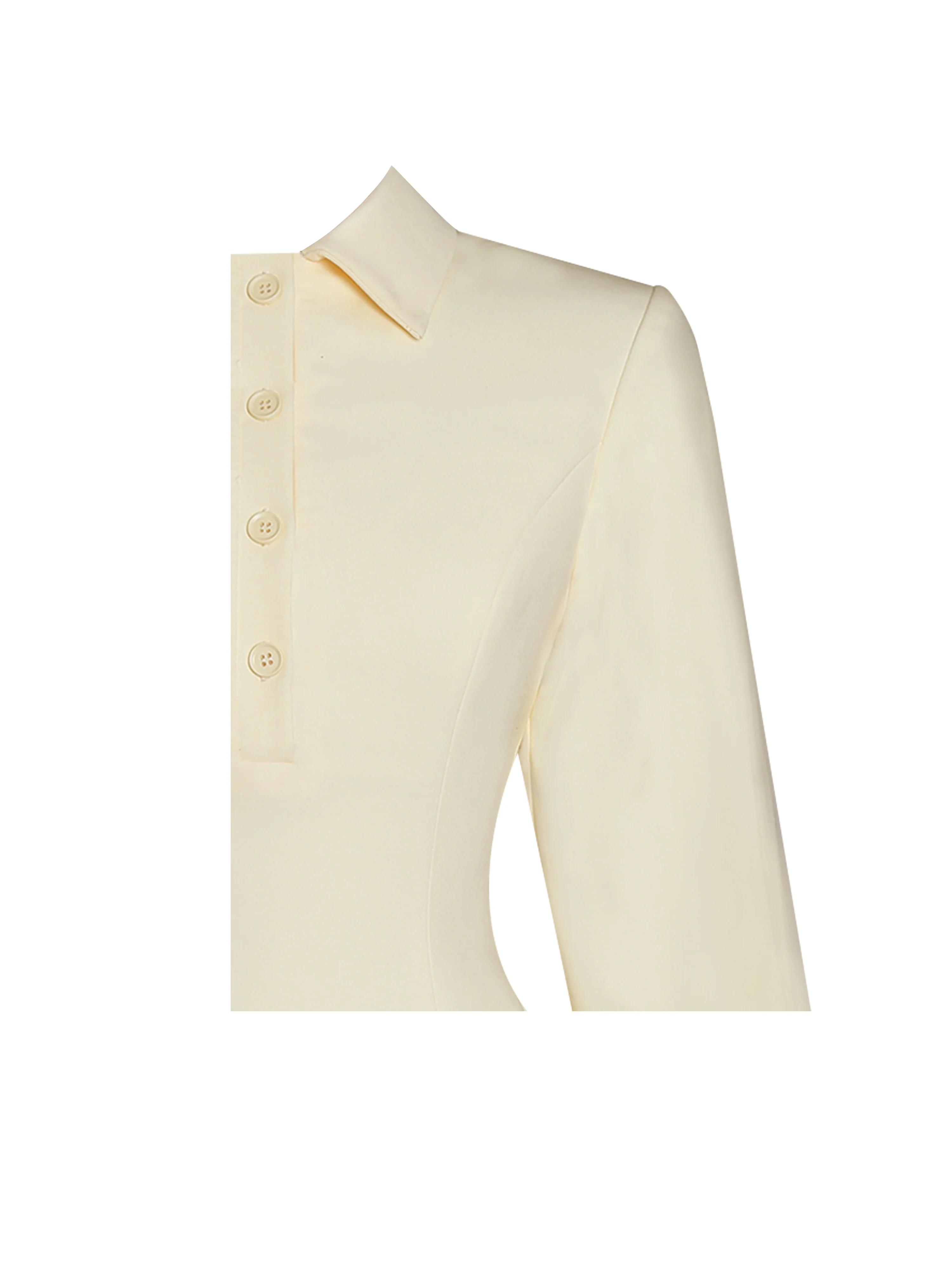 Obelia Off White Long Sleeve Polo Mini Dress