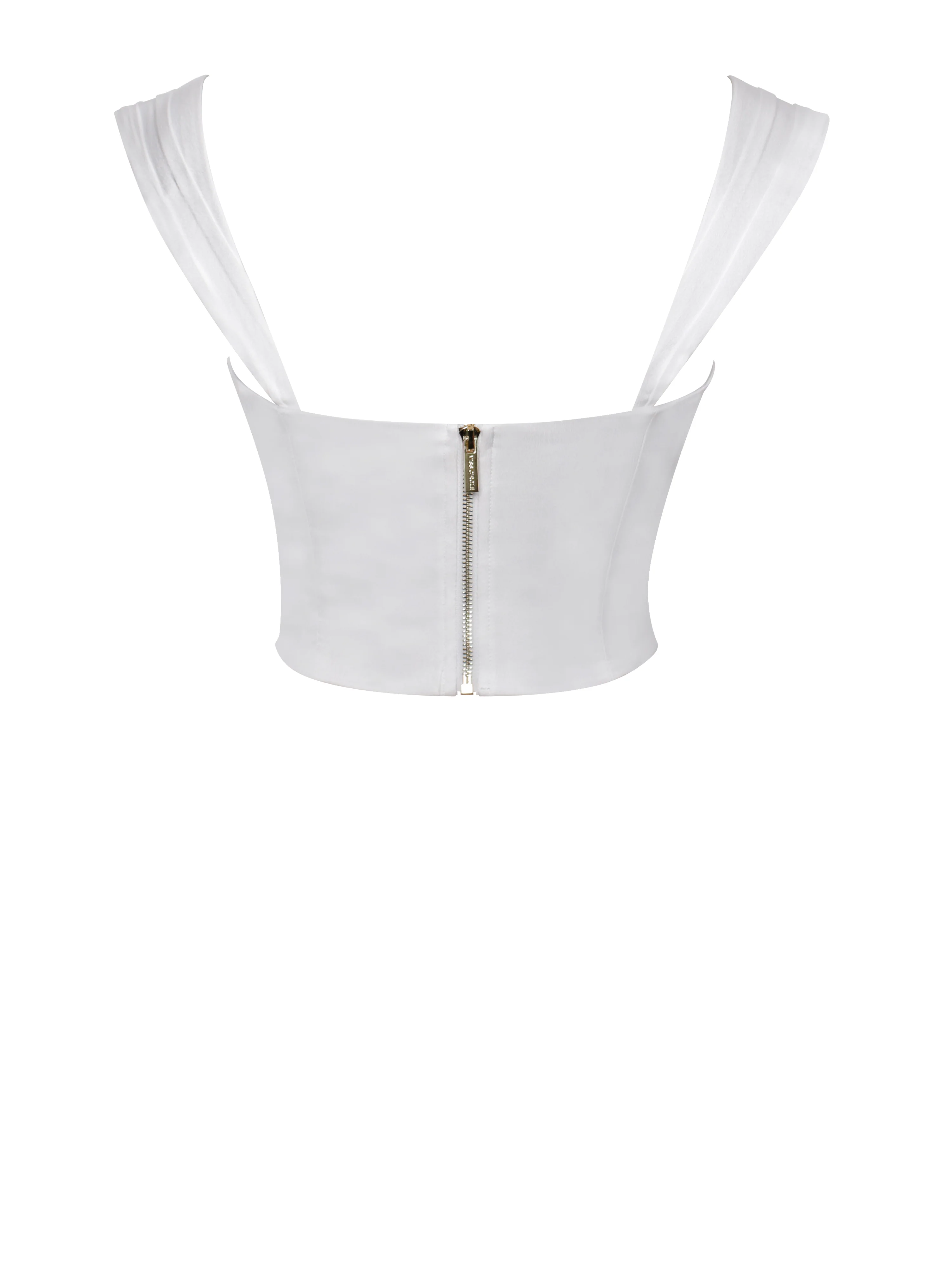 Everly White Lace Satin Corset Top