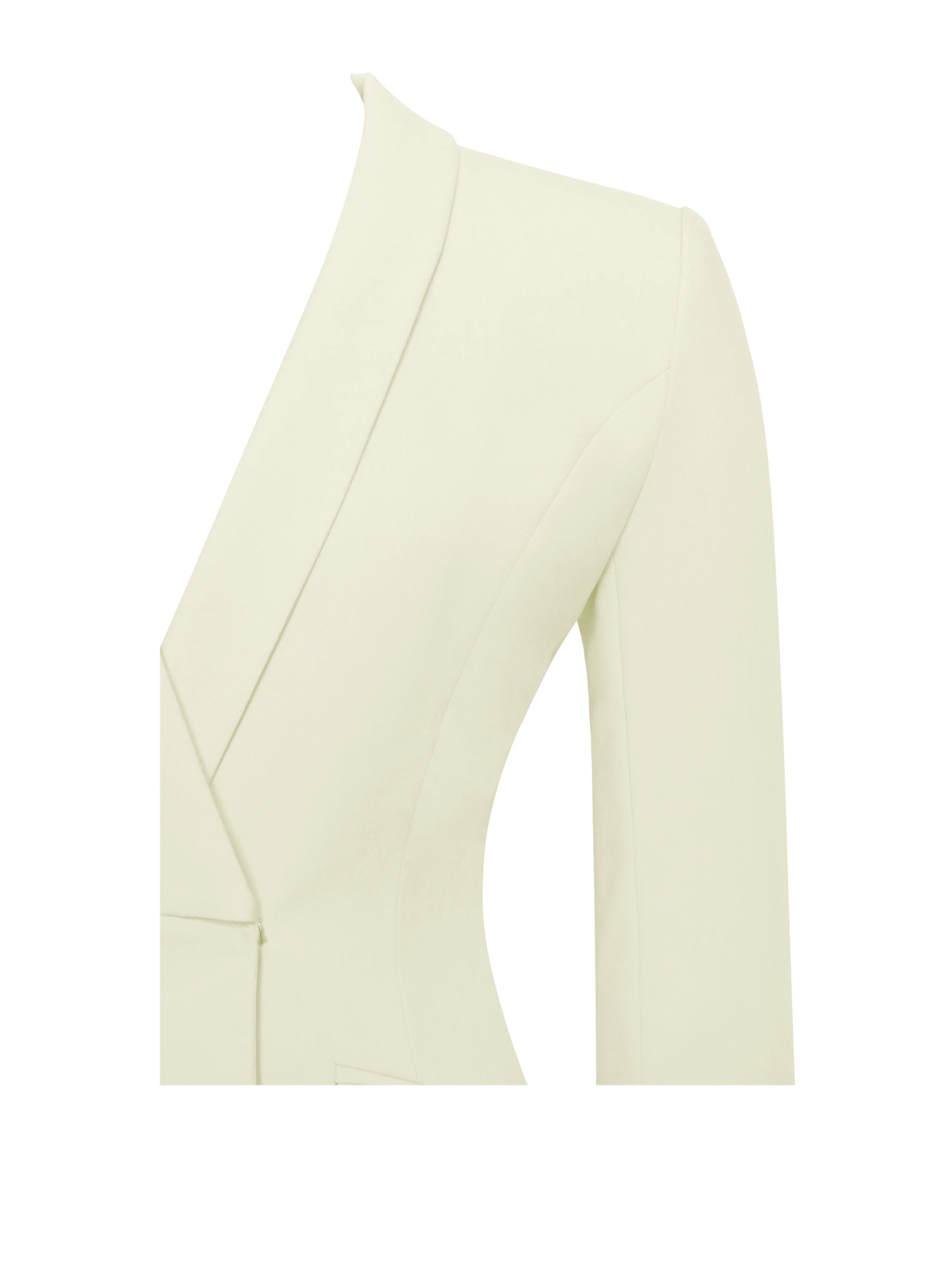 Madeline Pearl White Feather Trim Blazer Dress