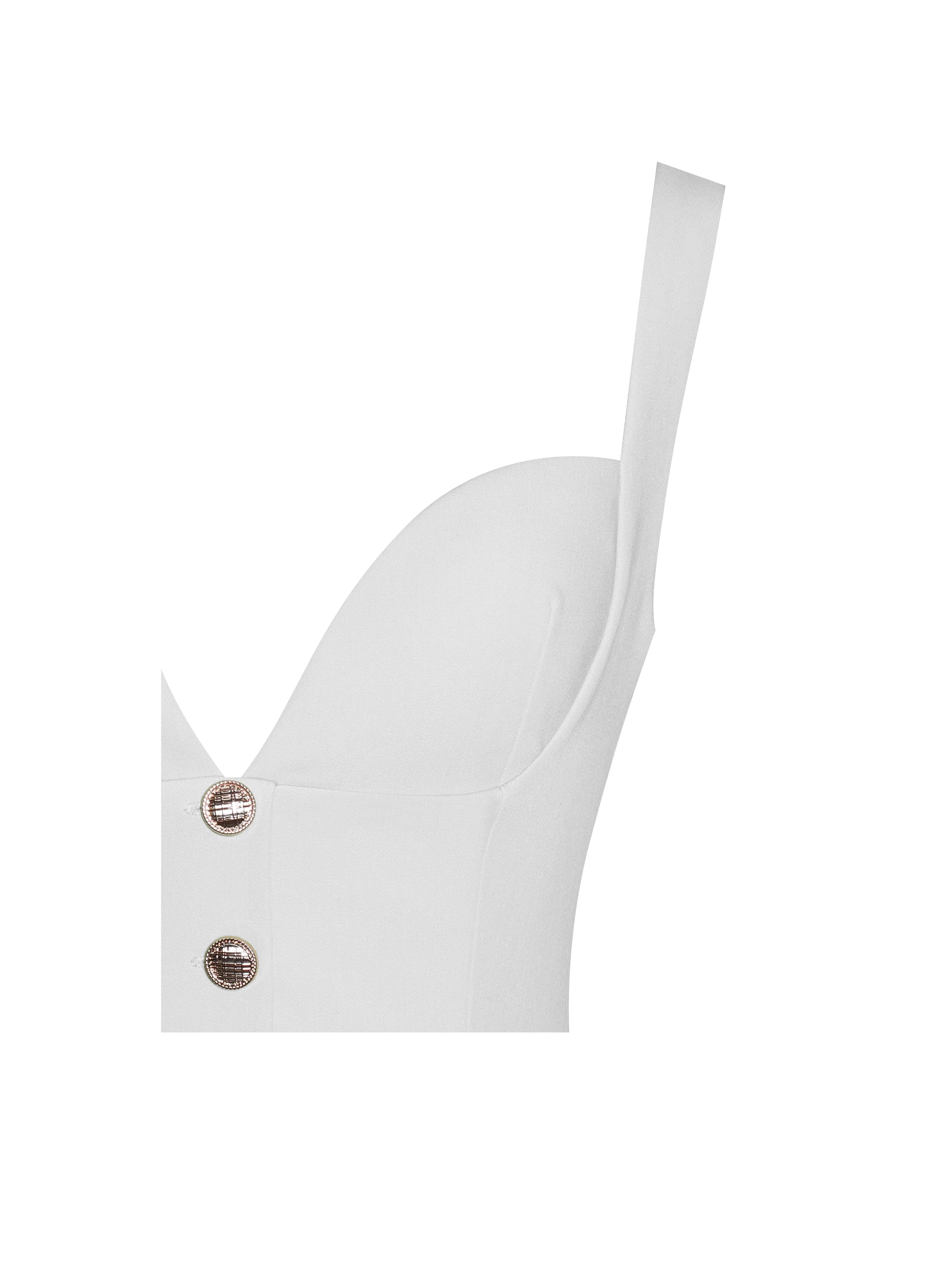 Tala White Sleeveless Pleated Preppy Mini Dress