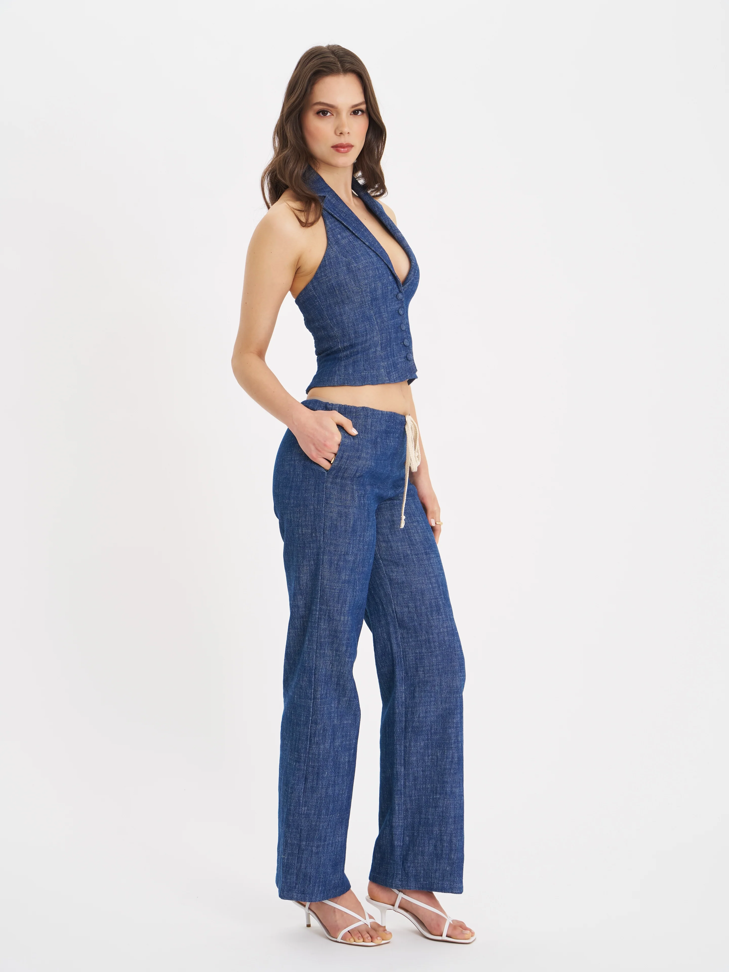 Raffaella Cotton Denim Straight Leg Pants