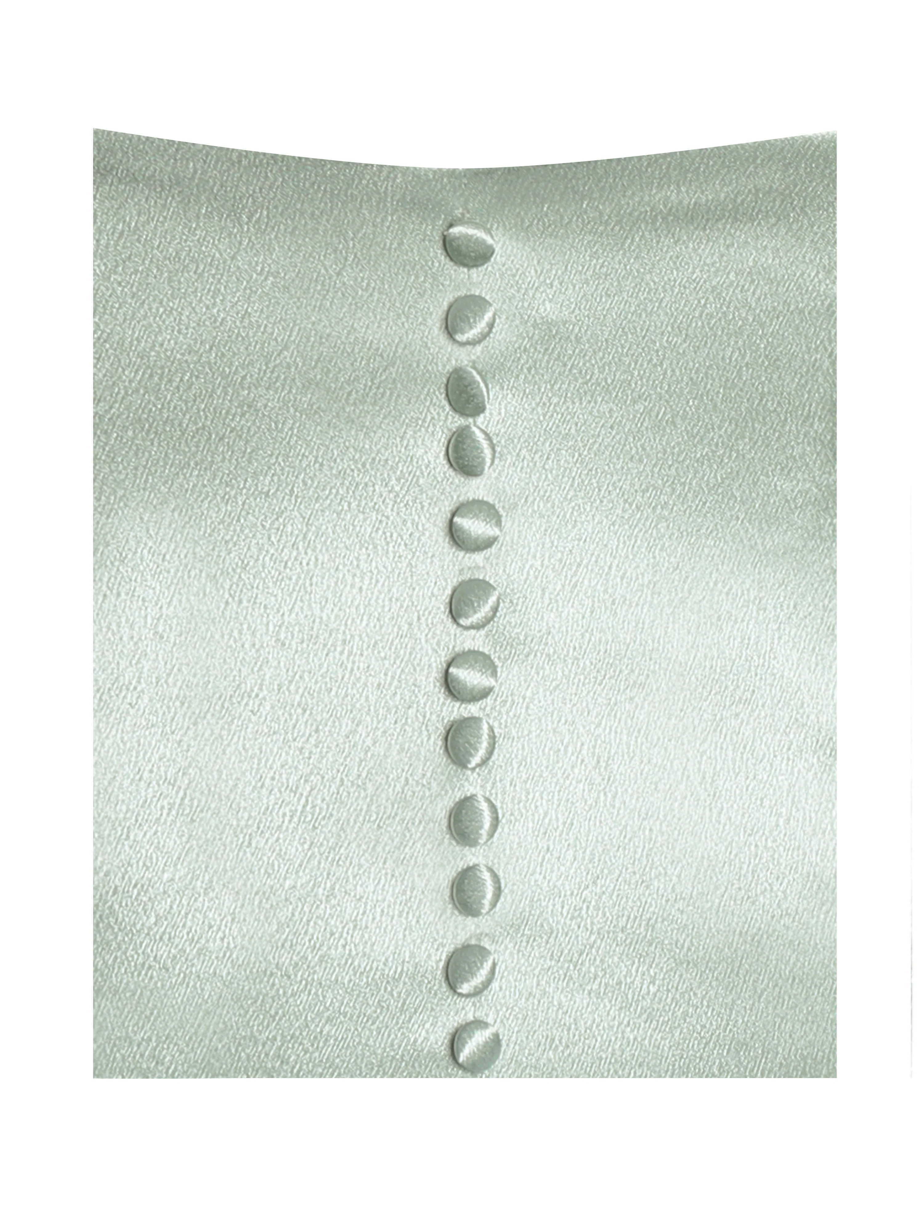 Lael Mint Green Back Button Trailing Gown