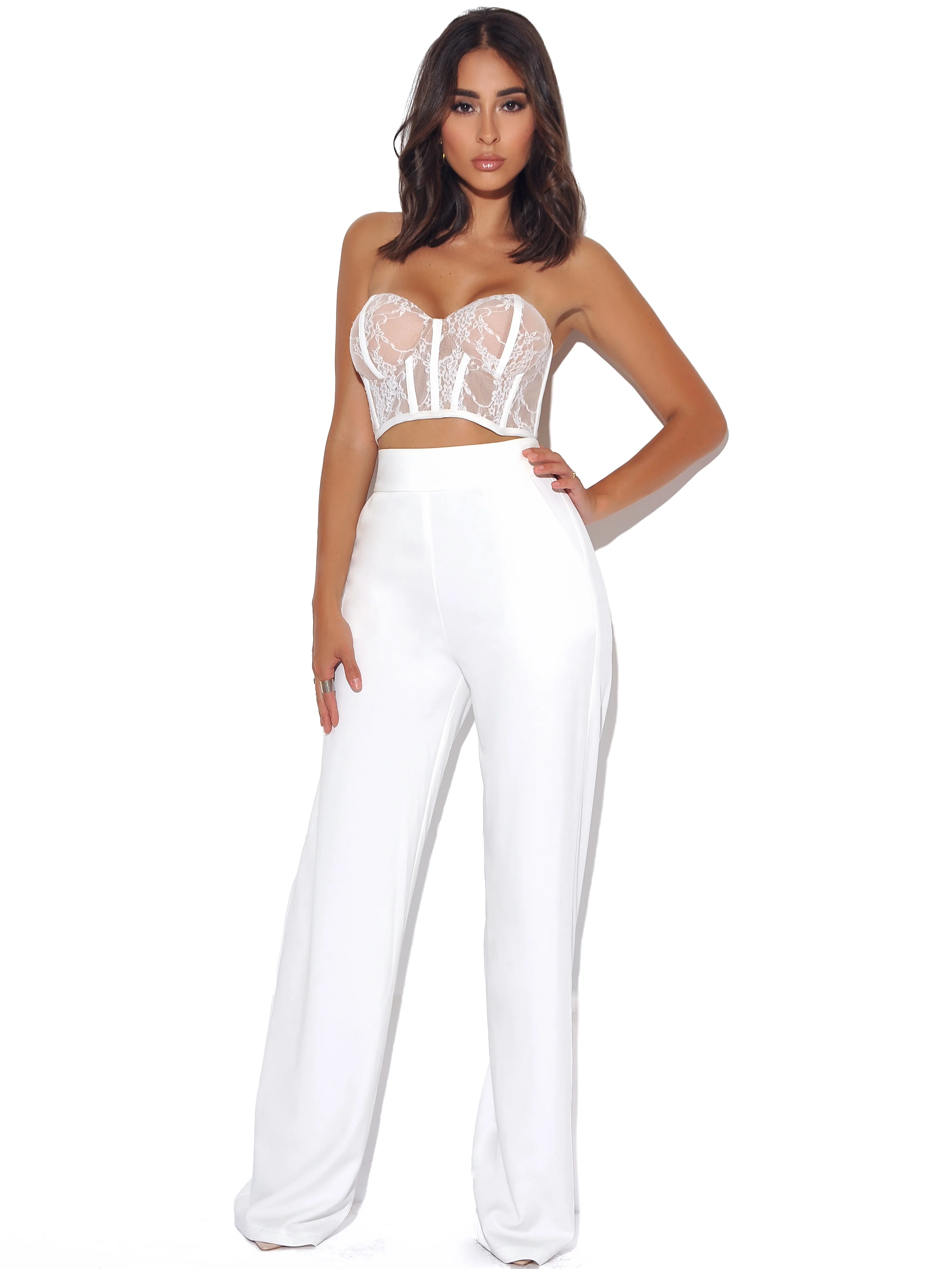 New Romantics White Lace Corset Top