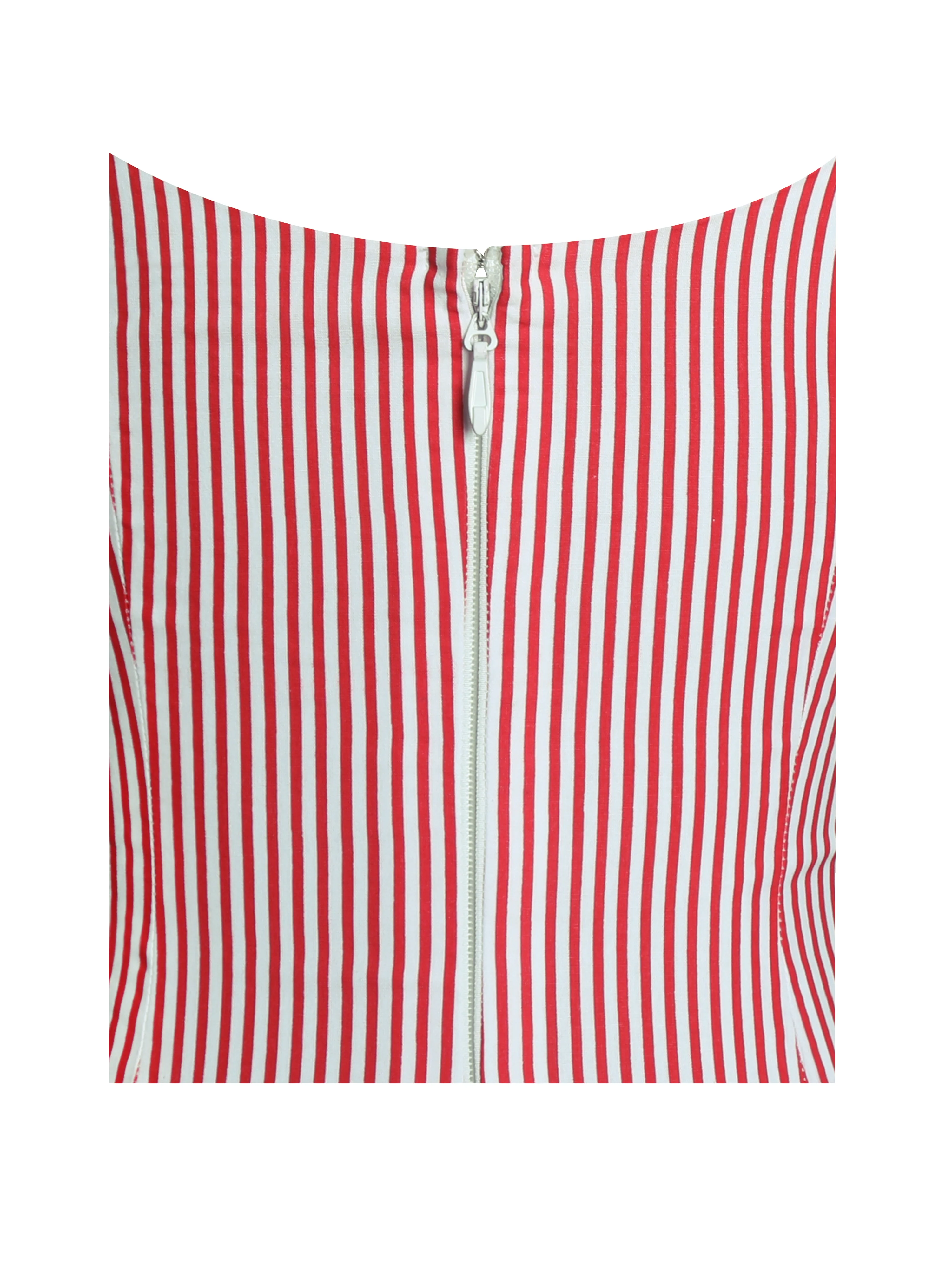 Oceana Red Candy Stripe Drop Waist Midi Dress