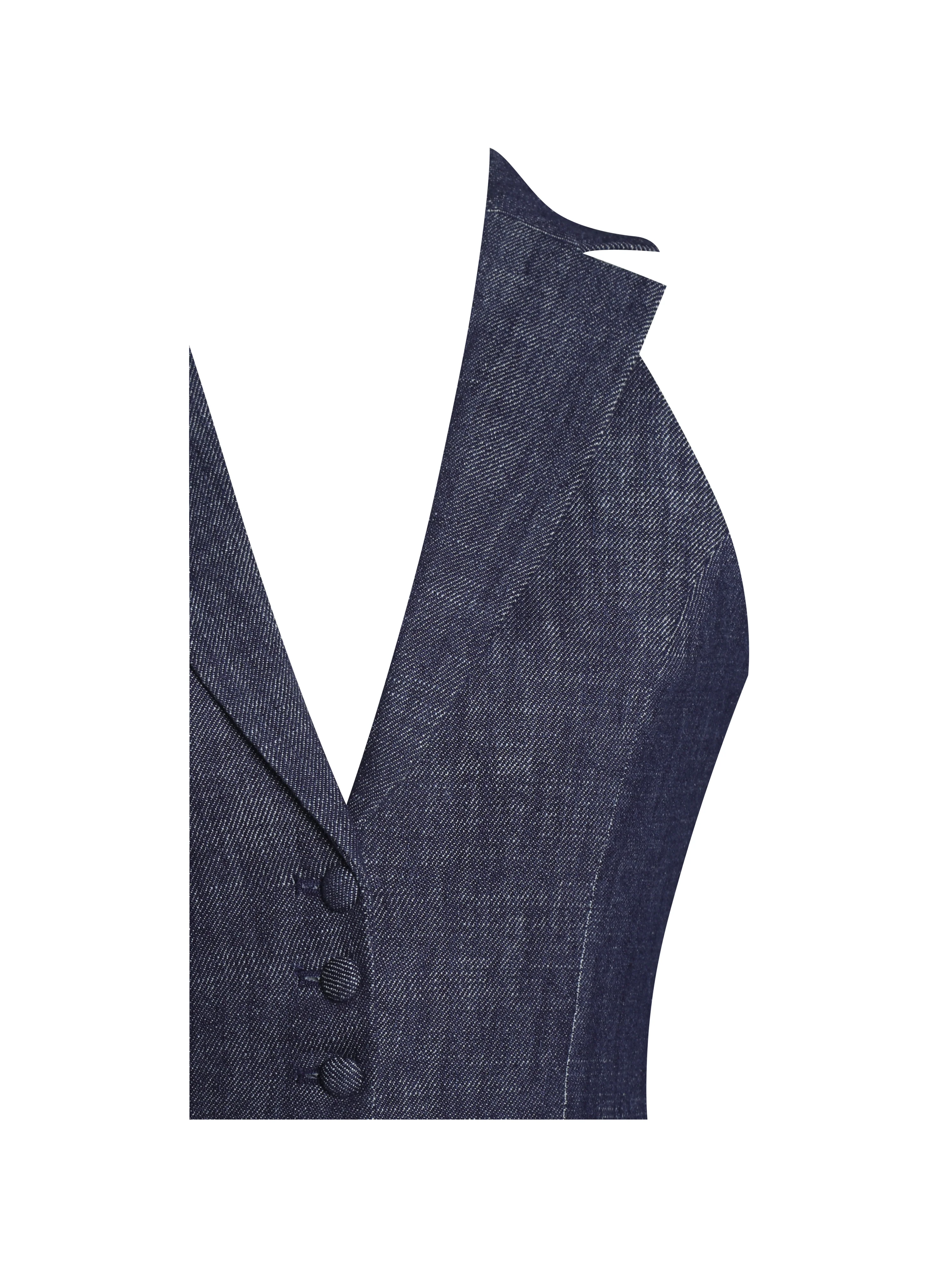 Rafaella Ruched Back Cotton Denim Suit Vest