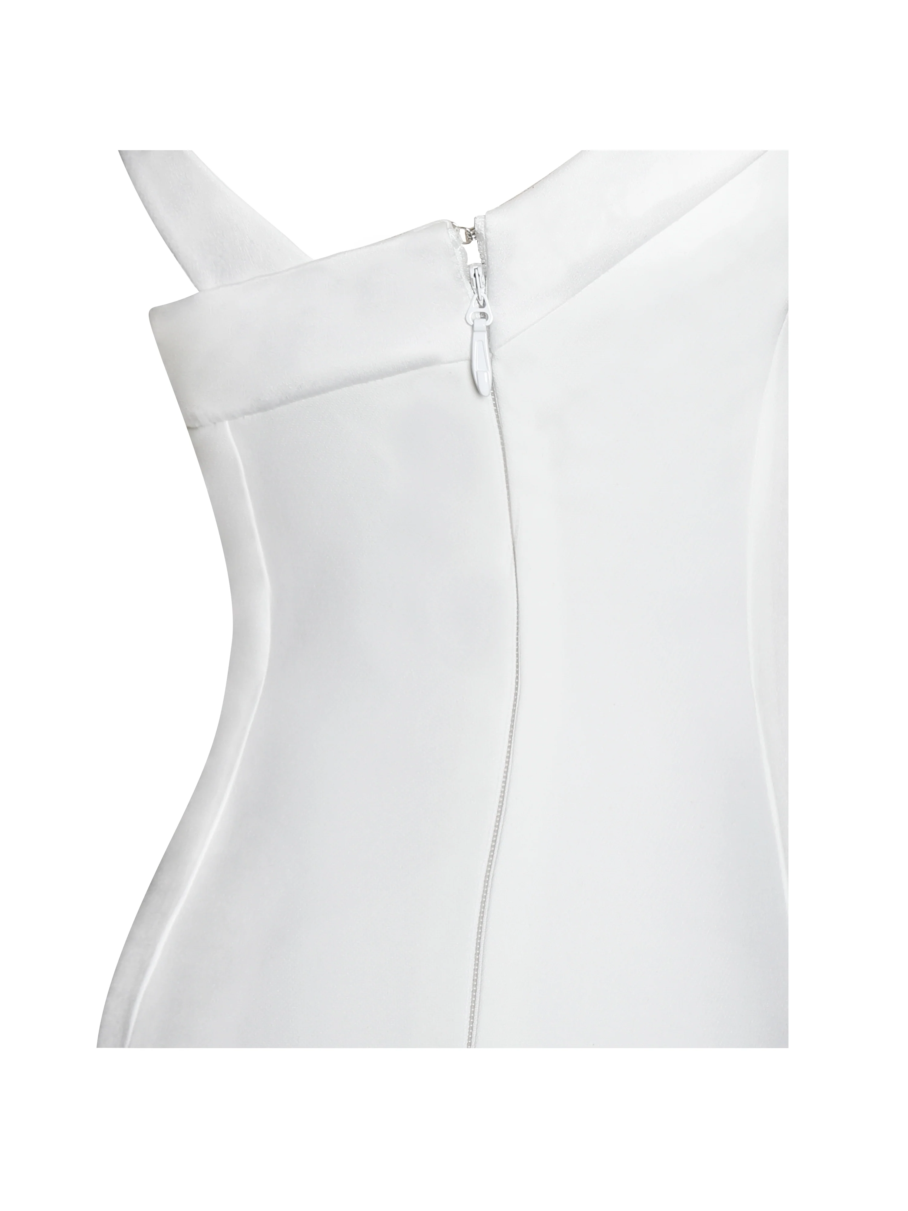 Barbra White Cross Straps Bodycon Mini Dress with Bubble Hem