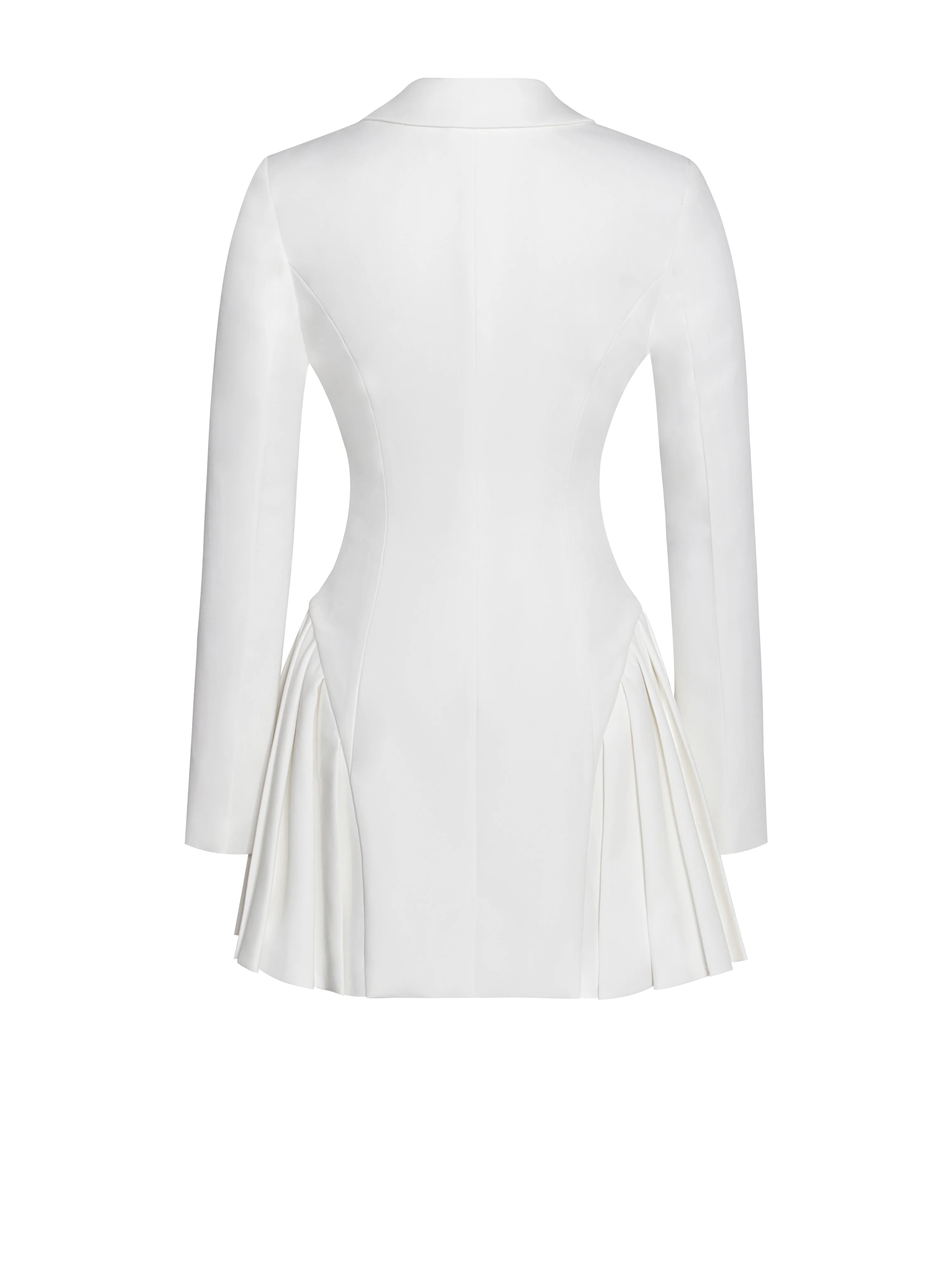 Delia White Blazer Dress with Pleated Detail