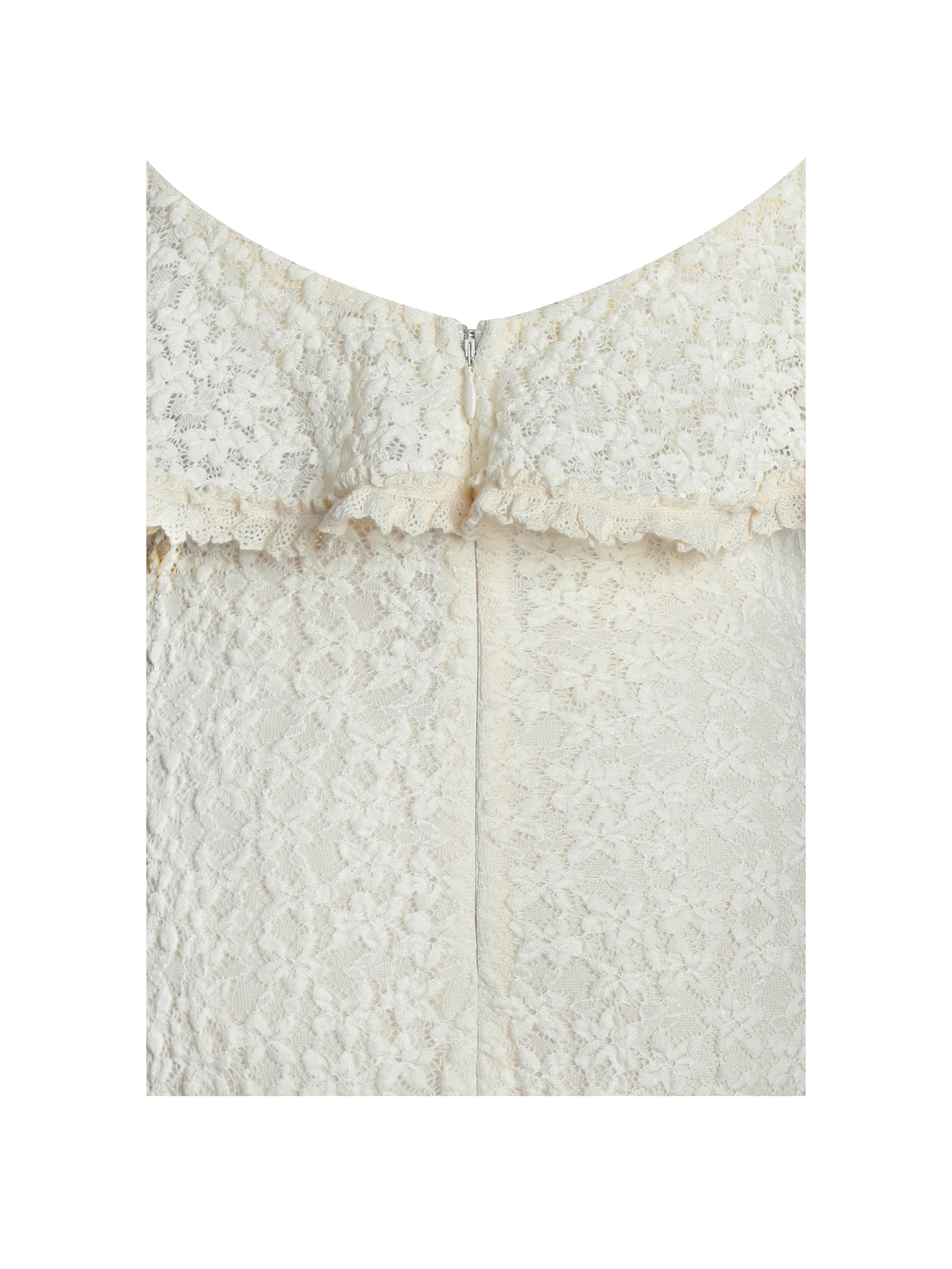 Idra Lace Trim Sleeveless Crochet Midi Trailing Dress