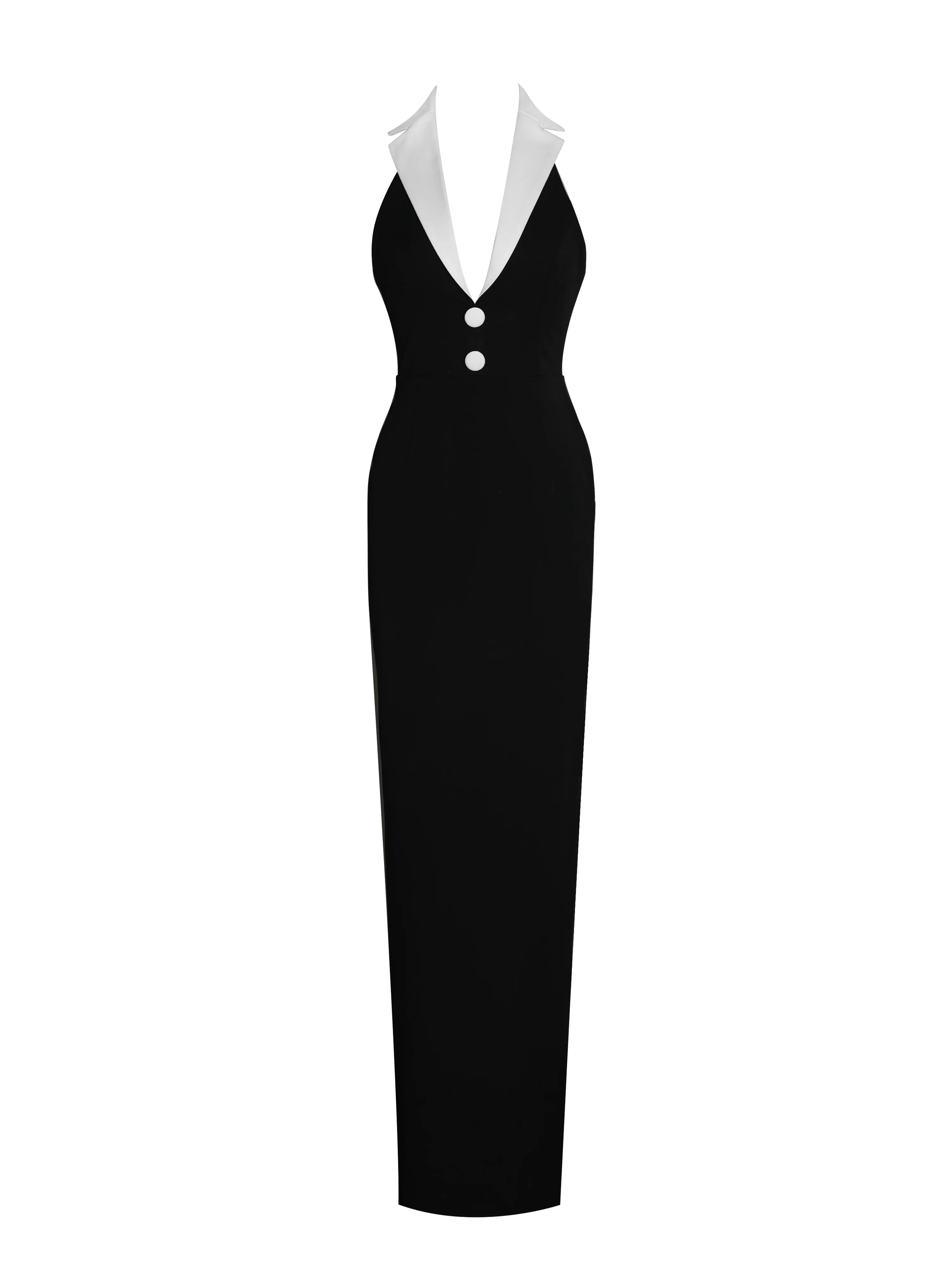 Raelyn Black and White Business Casual Maxi Dress