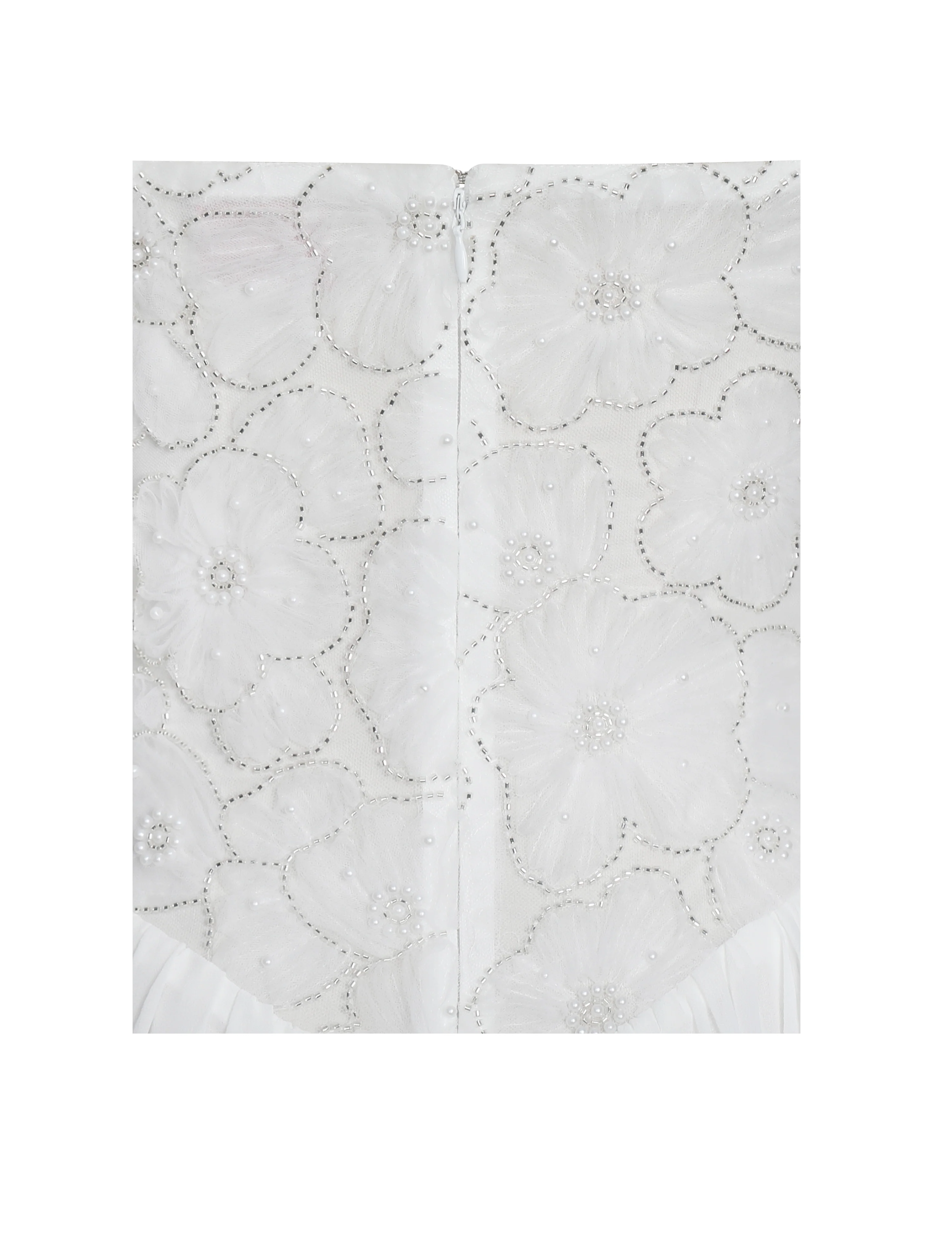 Ucille White Embroidered Chiffon Maxi Dress