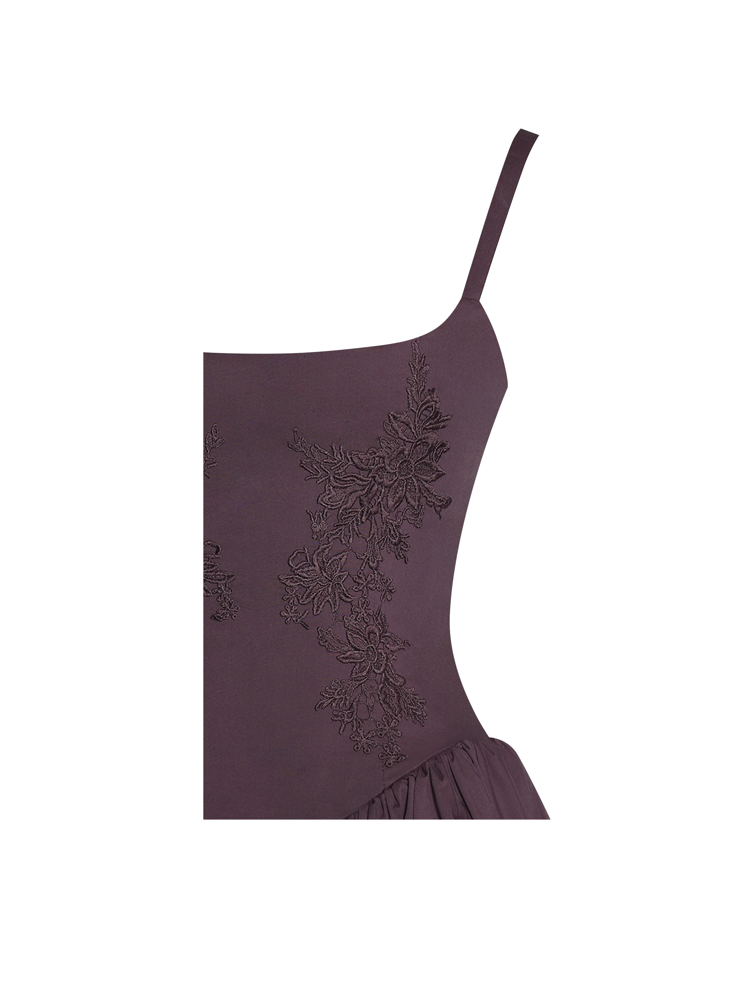 Oakleigh Blackberry Purple Cotton Lace-up Back Midi Dress