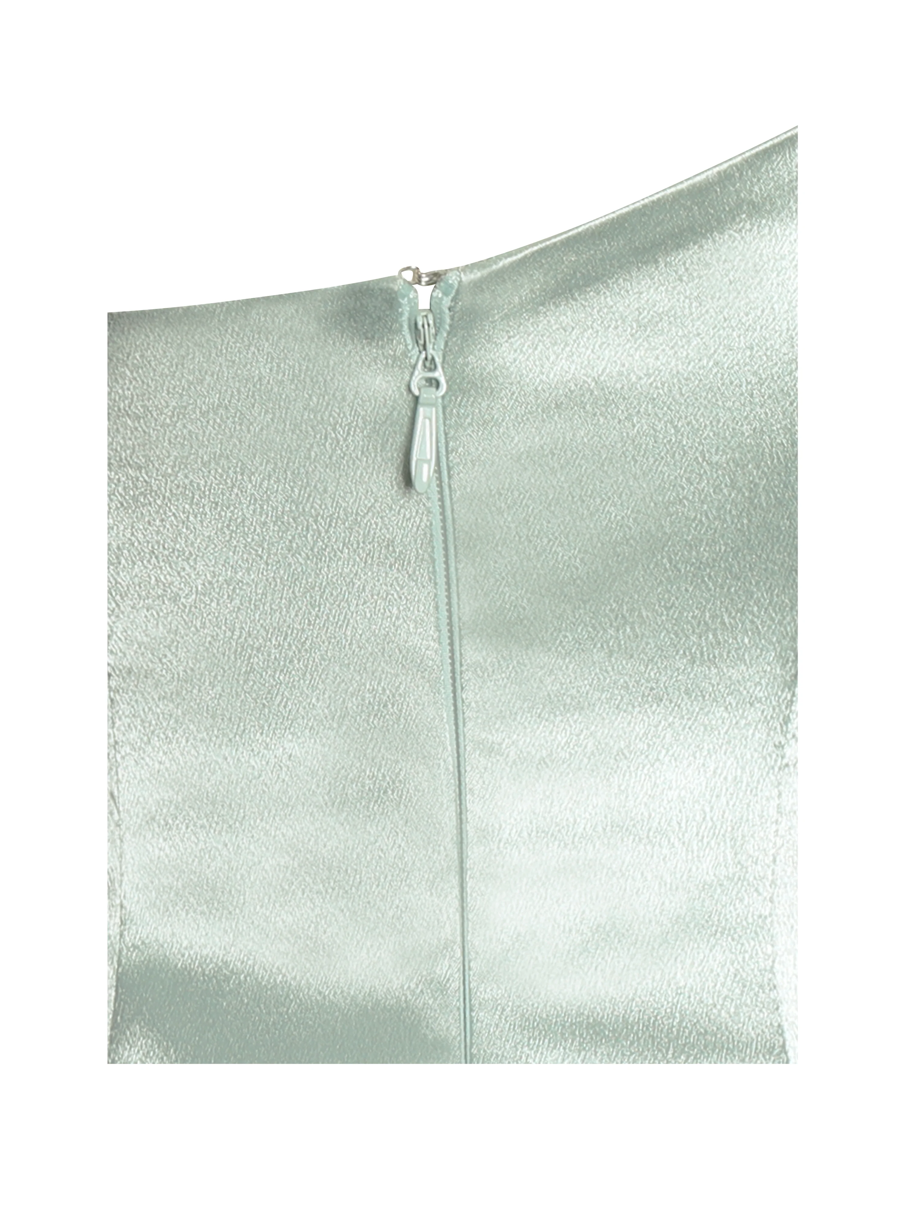 Lael Mint Green Back Button Trailing Gown