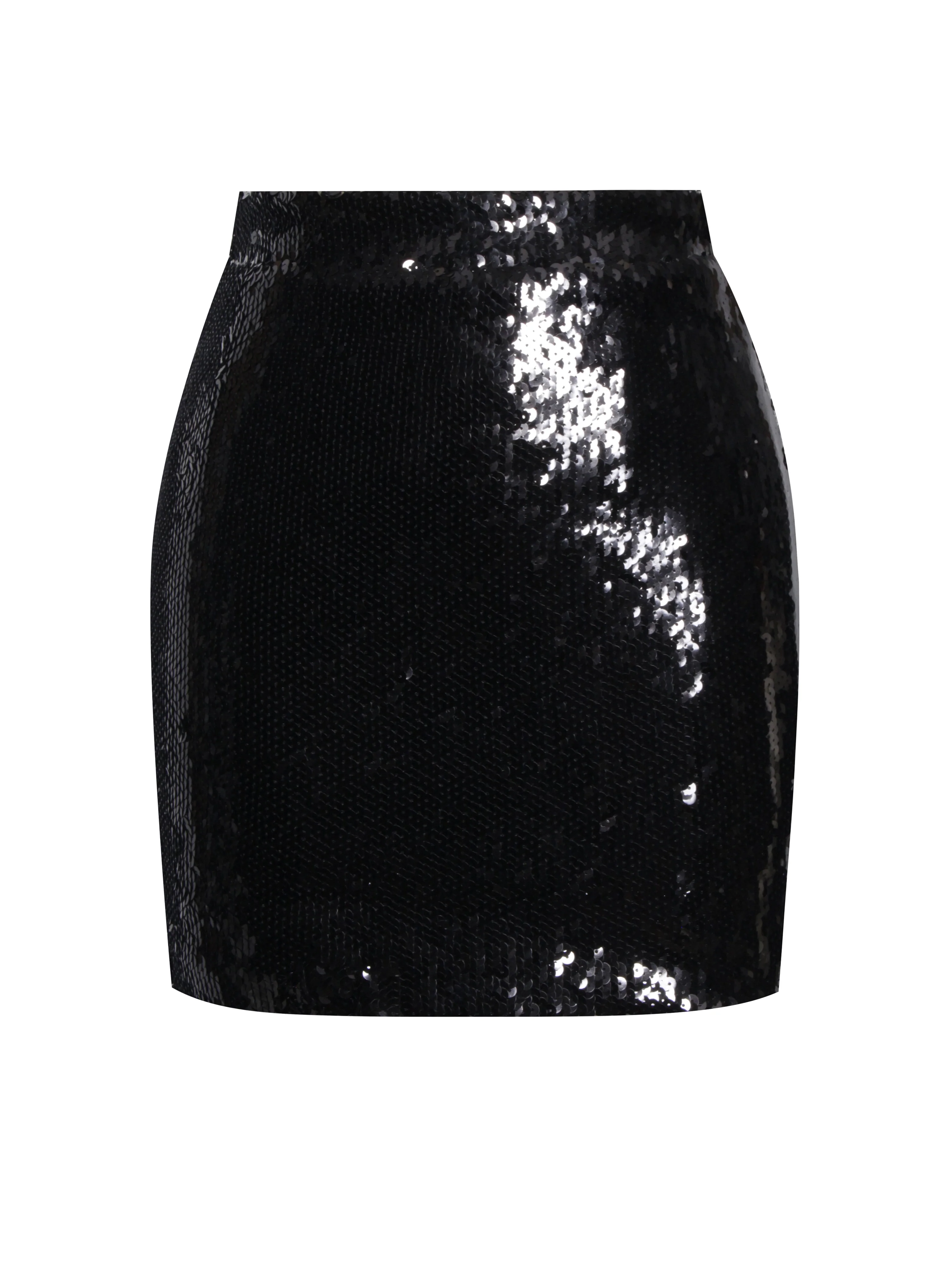 Tamira Black Sequin Mini Bodycon Skirt