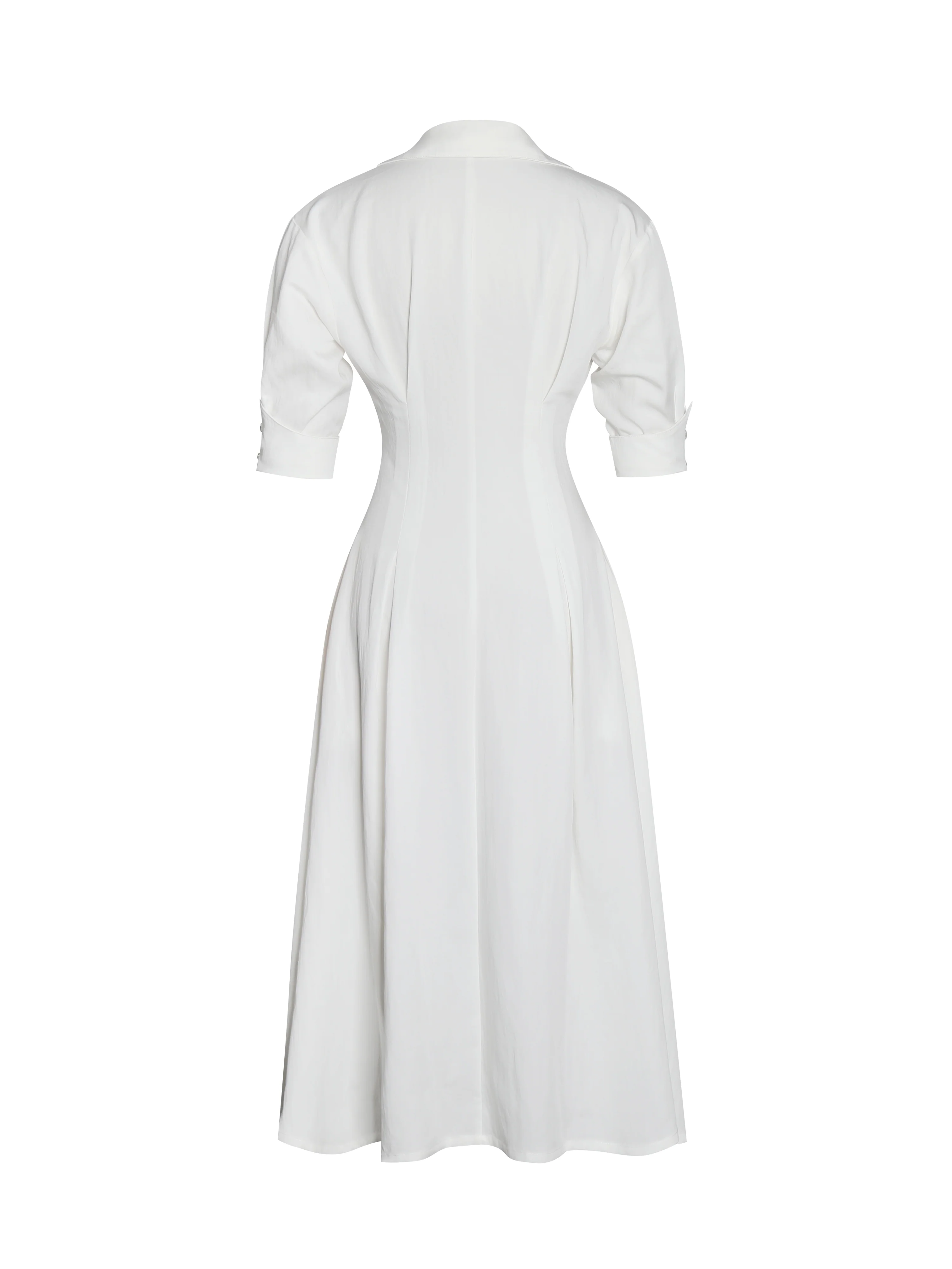 Palina Lyocell Pleated Midi Preppy Shirt Dress