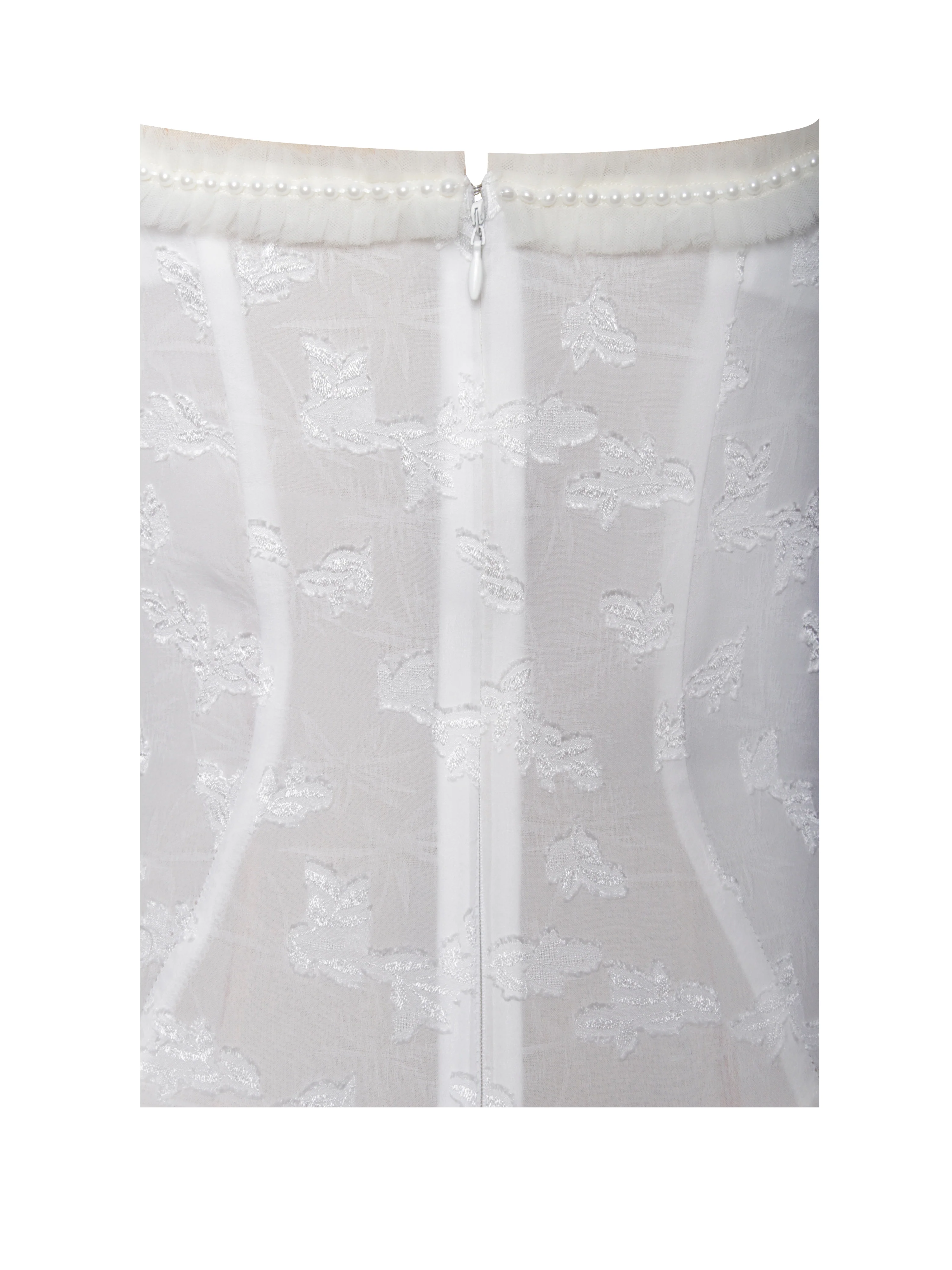 Ulissa Light Green Square Neck Jacquard Textured High Slit Maxi Dress