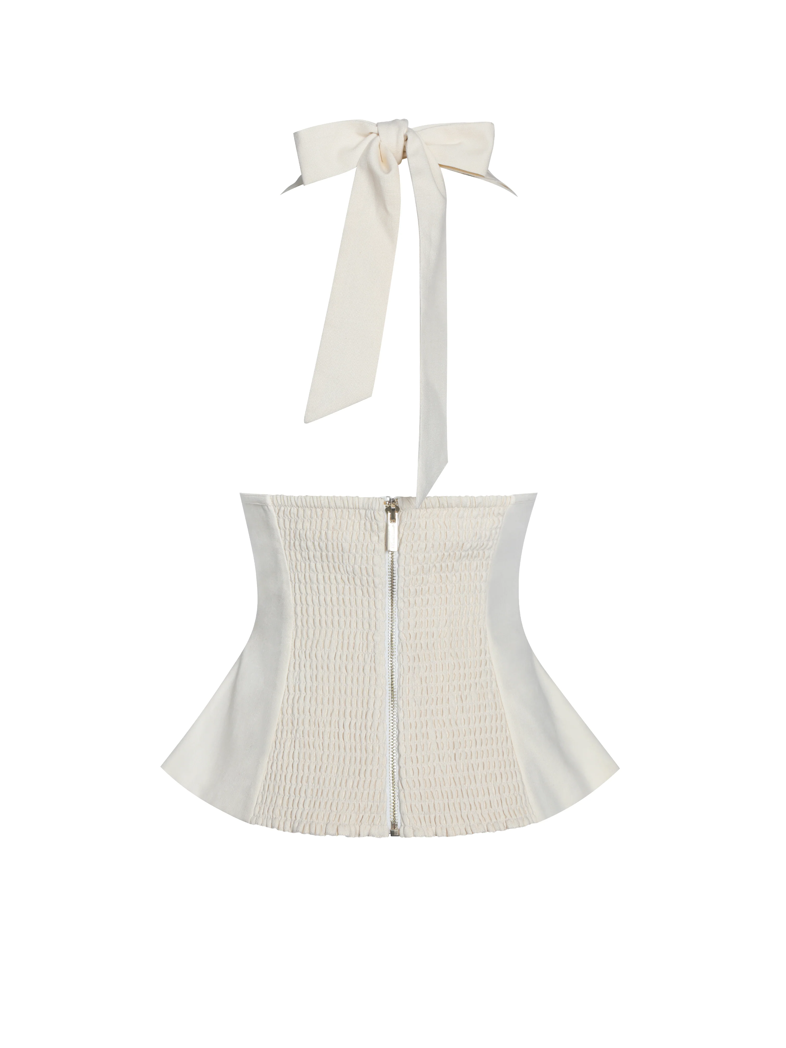 Quinzella Smock Back Halter Neck Linen Top