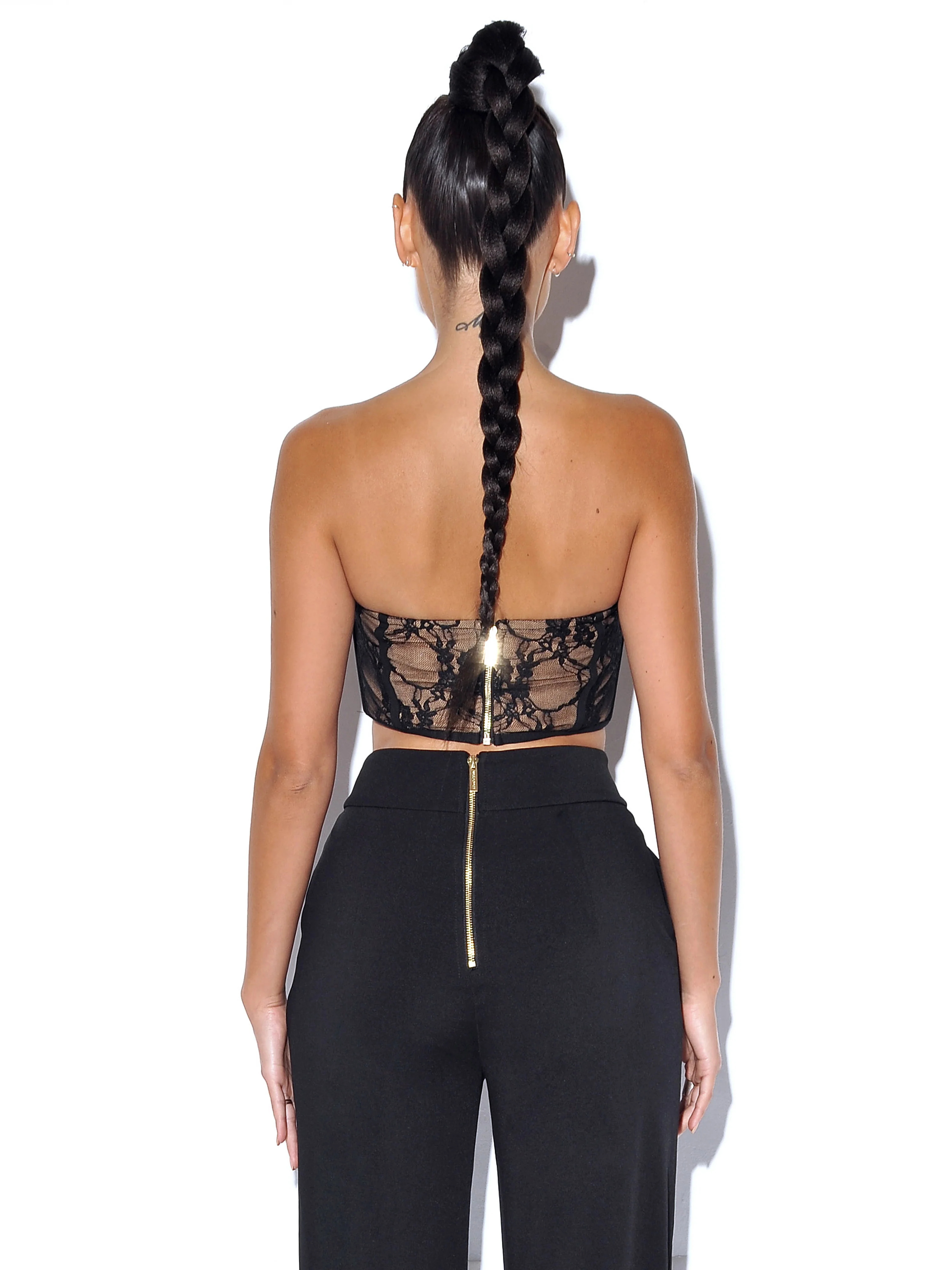 New Romantics Black Lace Corset Top