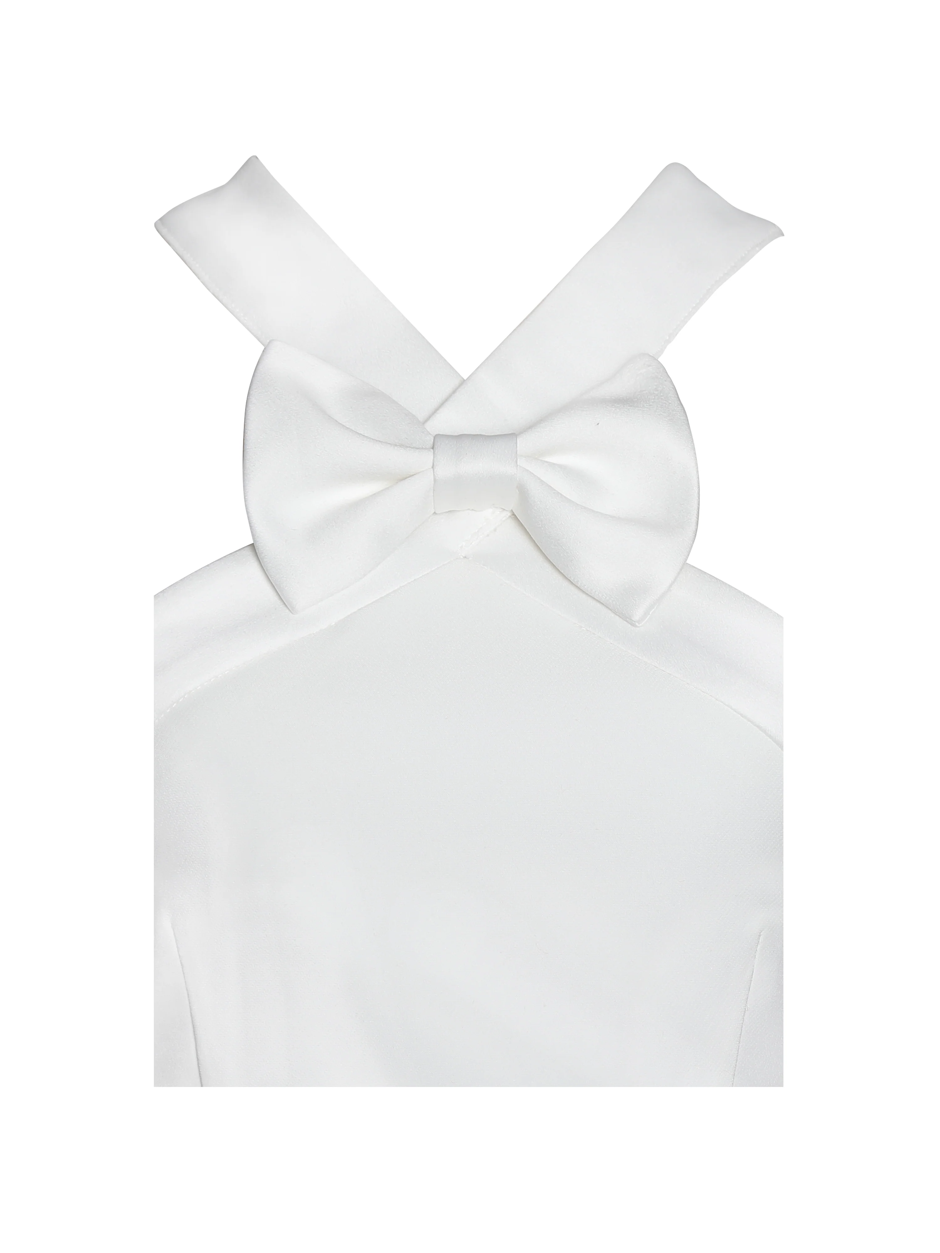 Barbra White Cross Straps Bodycon Mini Dress with Bubble Hem