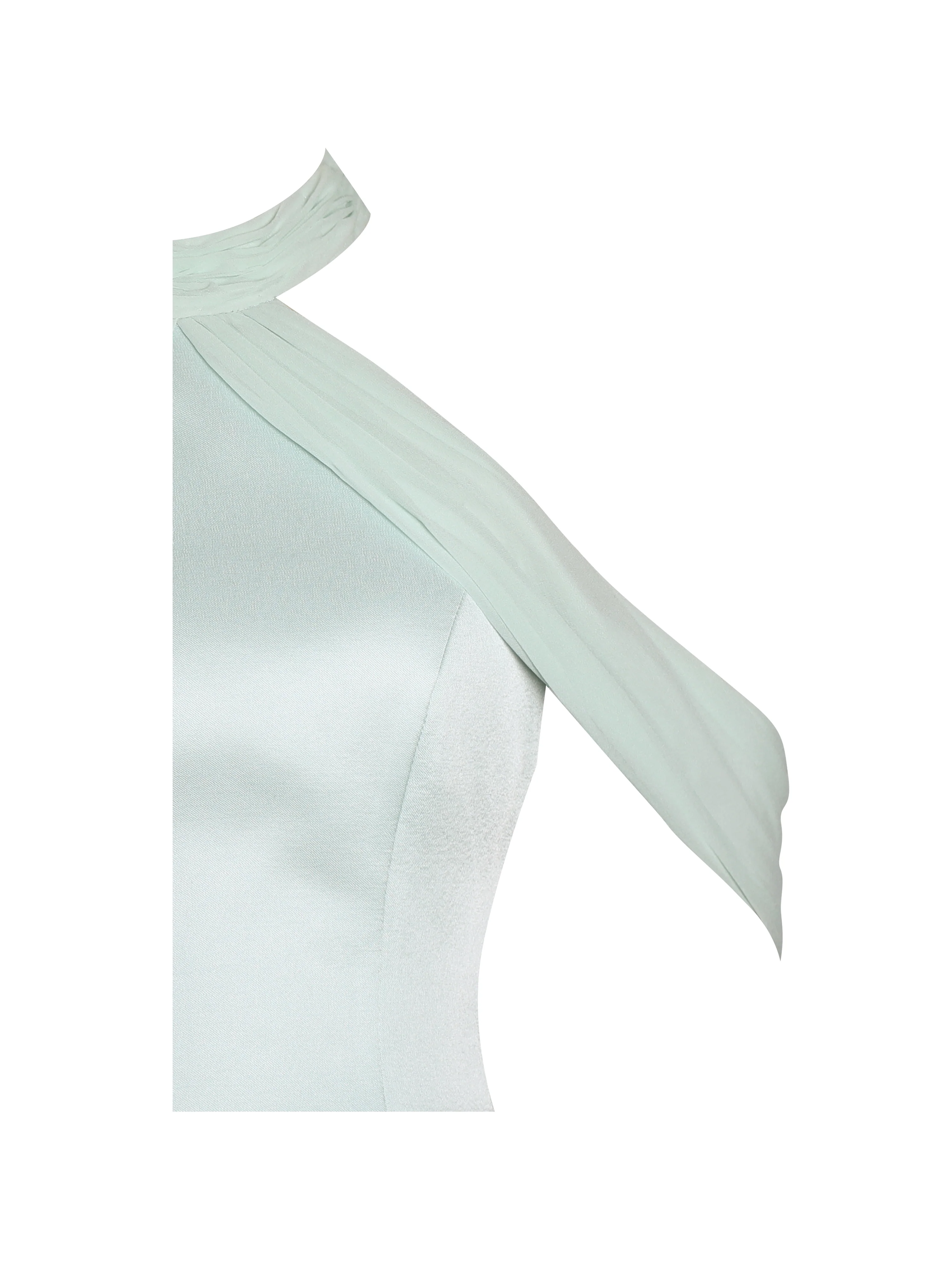 Zafrina Light Cyan Halter Off-shoulder Backless Mini Dress