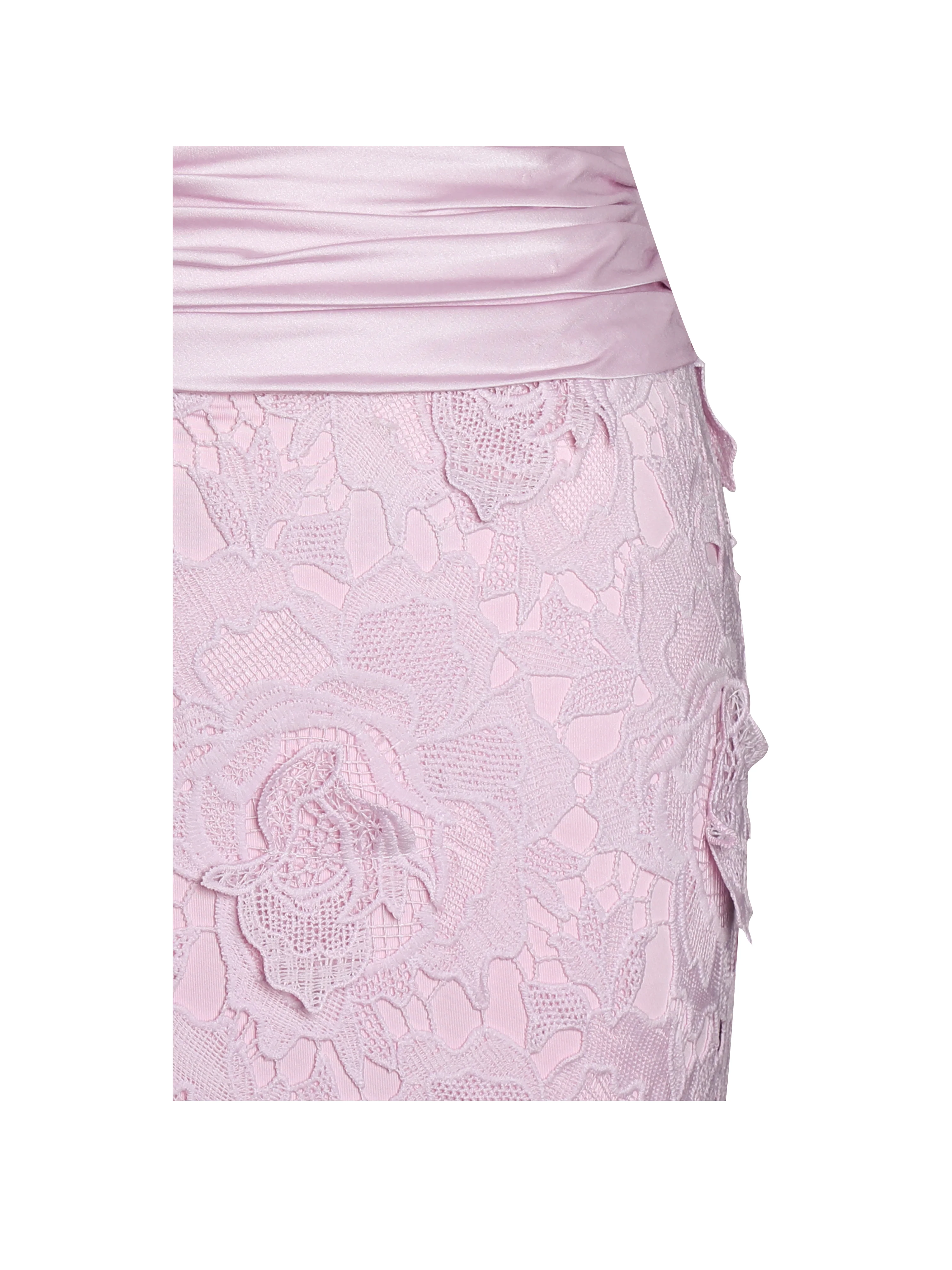 Dahlia Pink Floral Lace Mermaid Gown