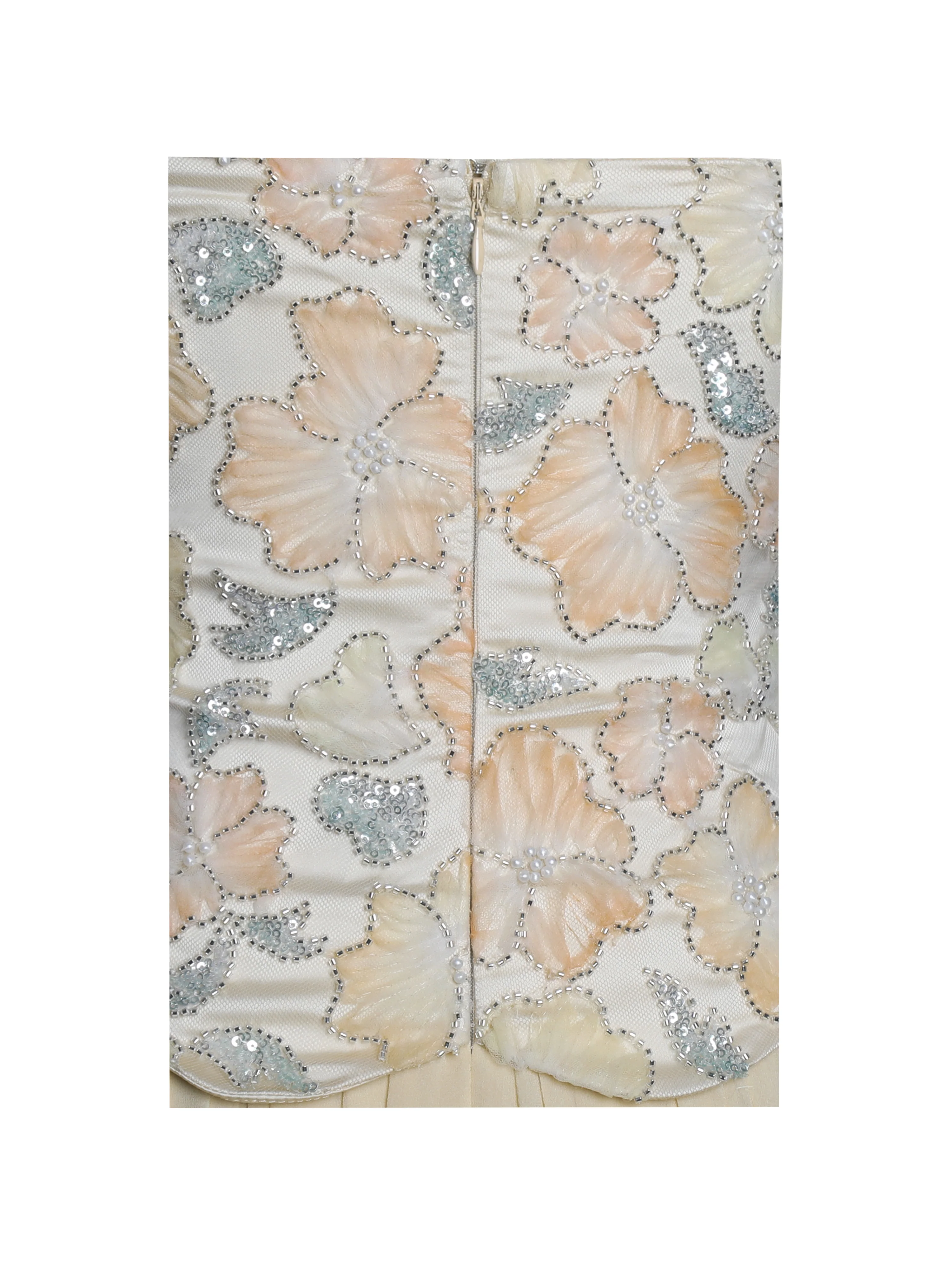 Quanisha Yellow Beaded Floral Mini Chiffon Dress with Scarf