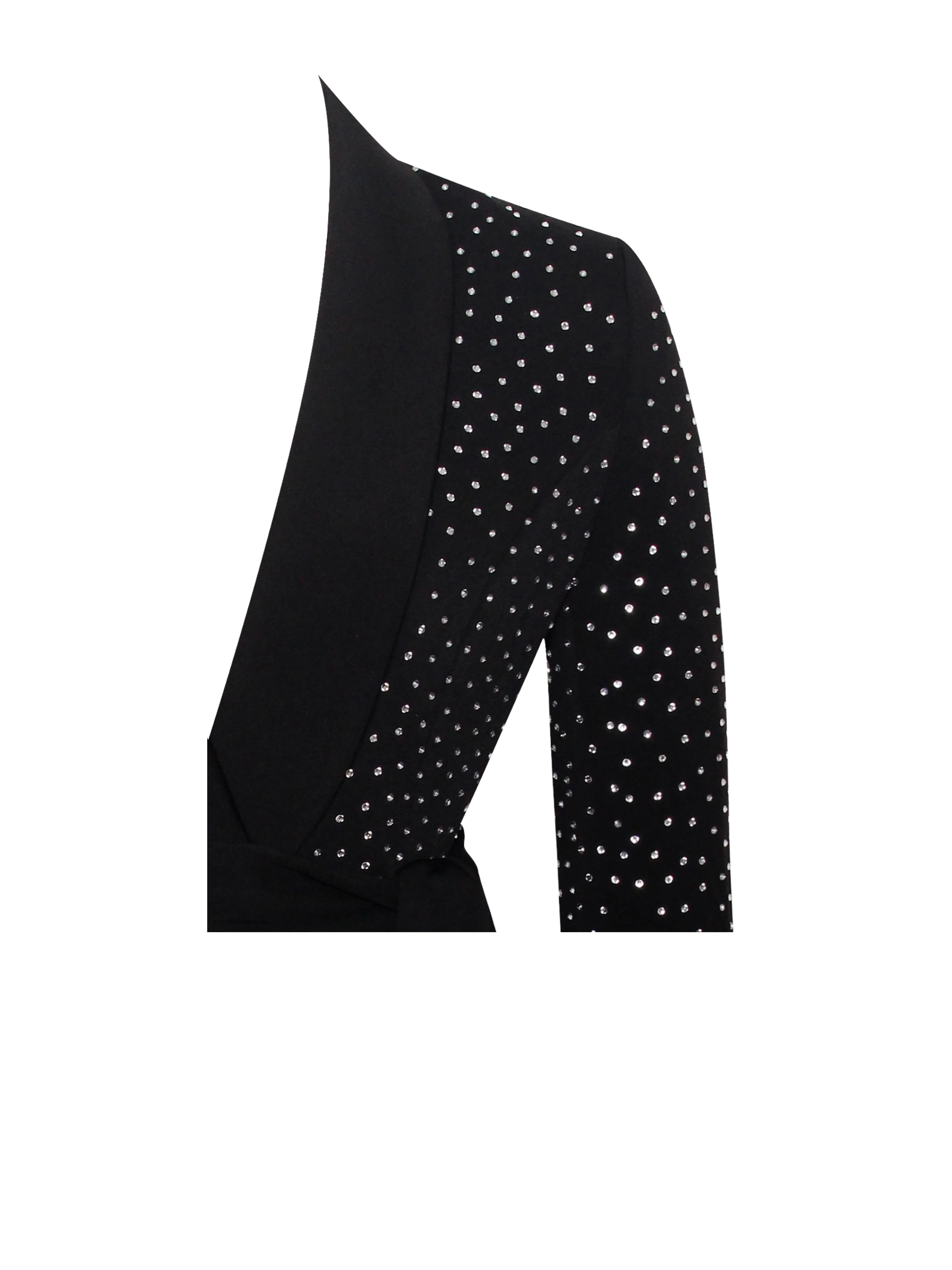 Visionary Crystal Embellished Black Blazer Jacket