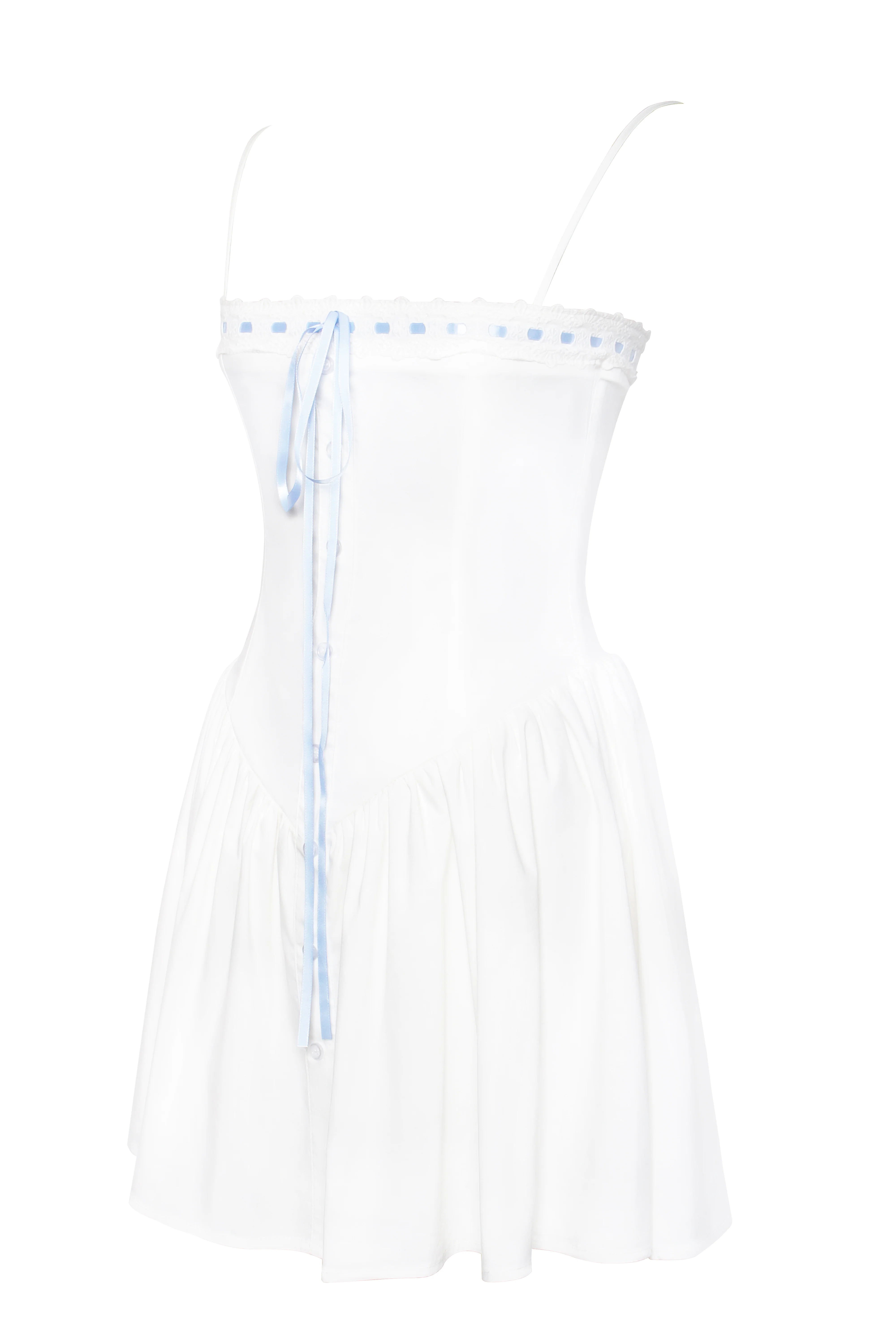 Malia Drop Waist Corset Lace Up Back Mini Dress