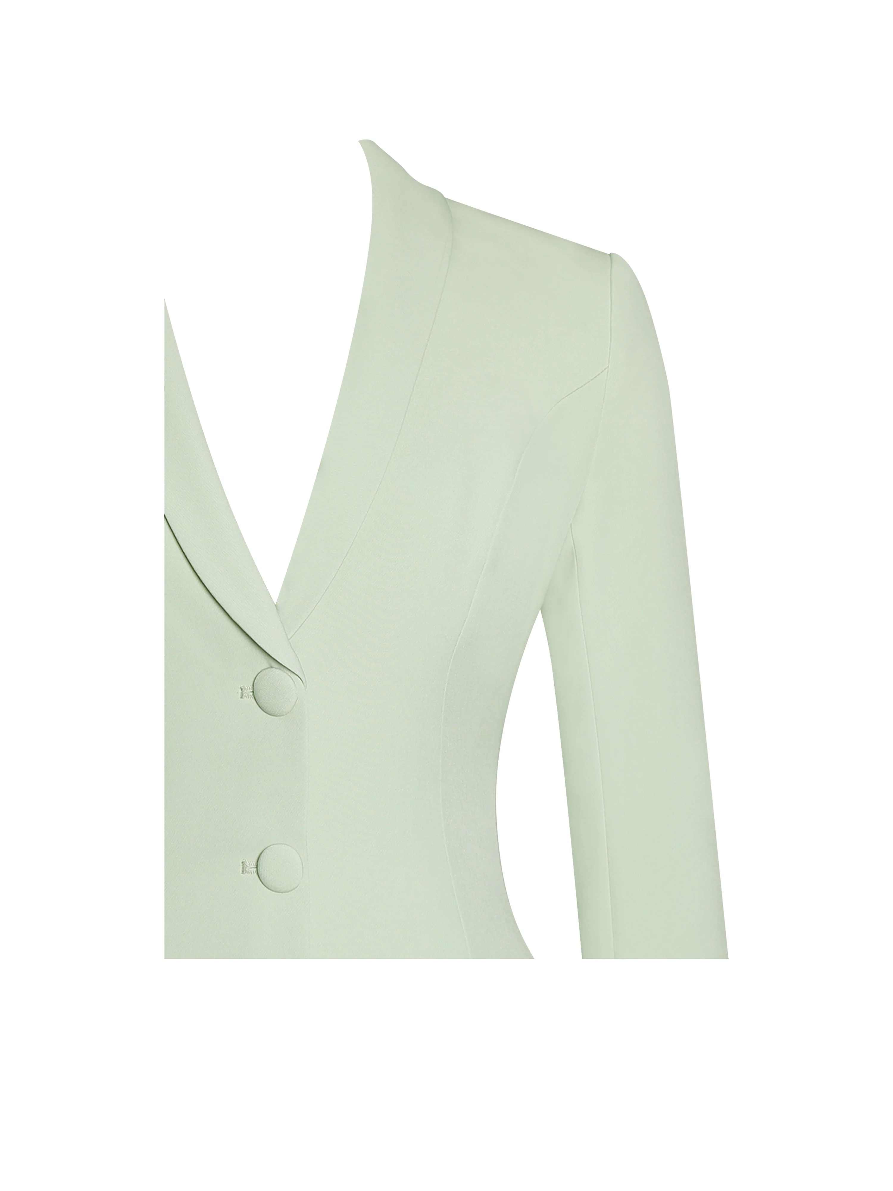 Delia Pistachio Green Blazer Dress with Pleated Detail